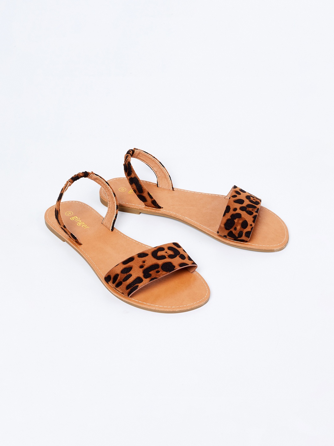 

Ginger by Lifestyle Women Brown Printed Open Toe Flats