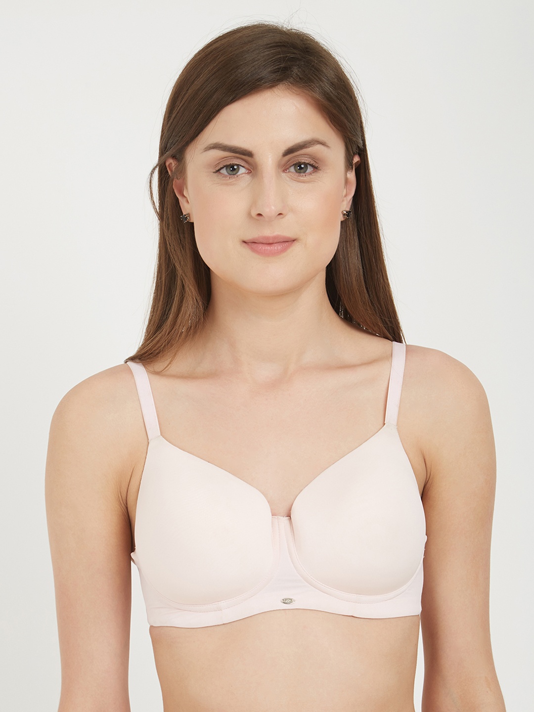 

Soie Pink Solid Non-Wired Lightly Padded T-shirt Bra
