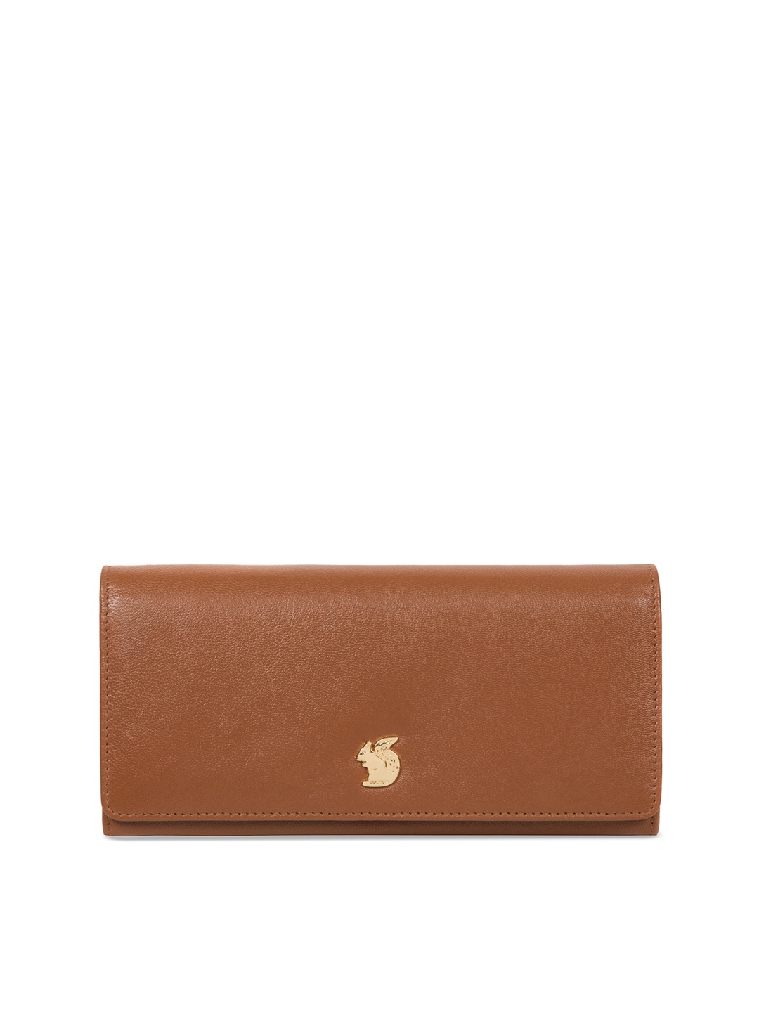 

PURE LUXURIES LONDON Tan Brown Solid Leather Clutch