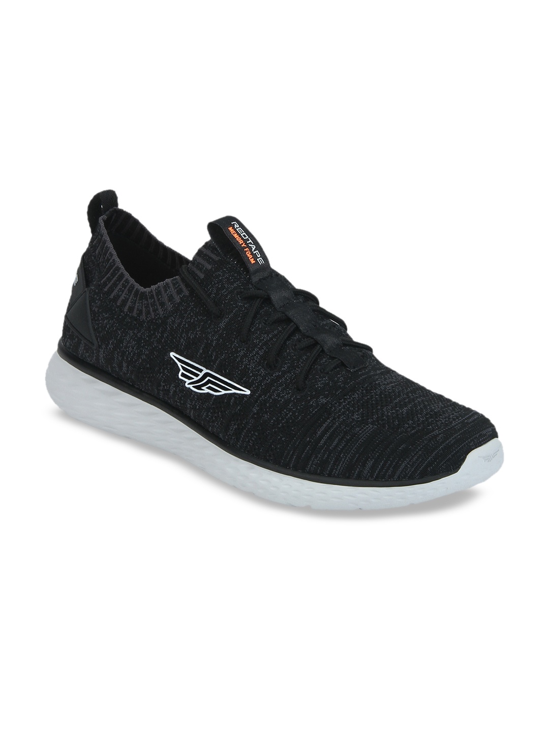

Red Tape Men Black Textile Memory Foam Lightweight Walking Shoes