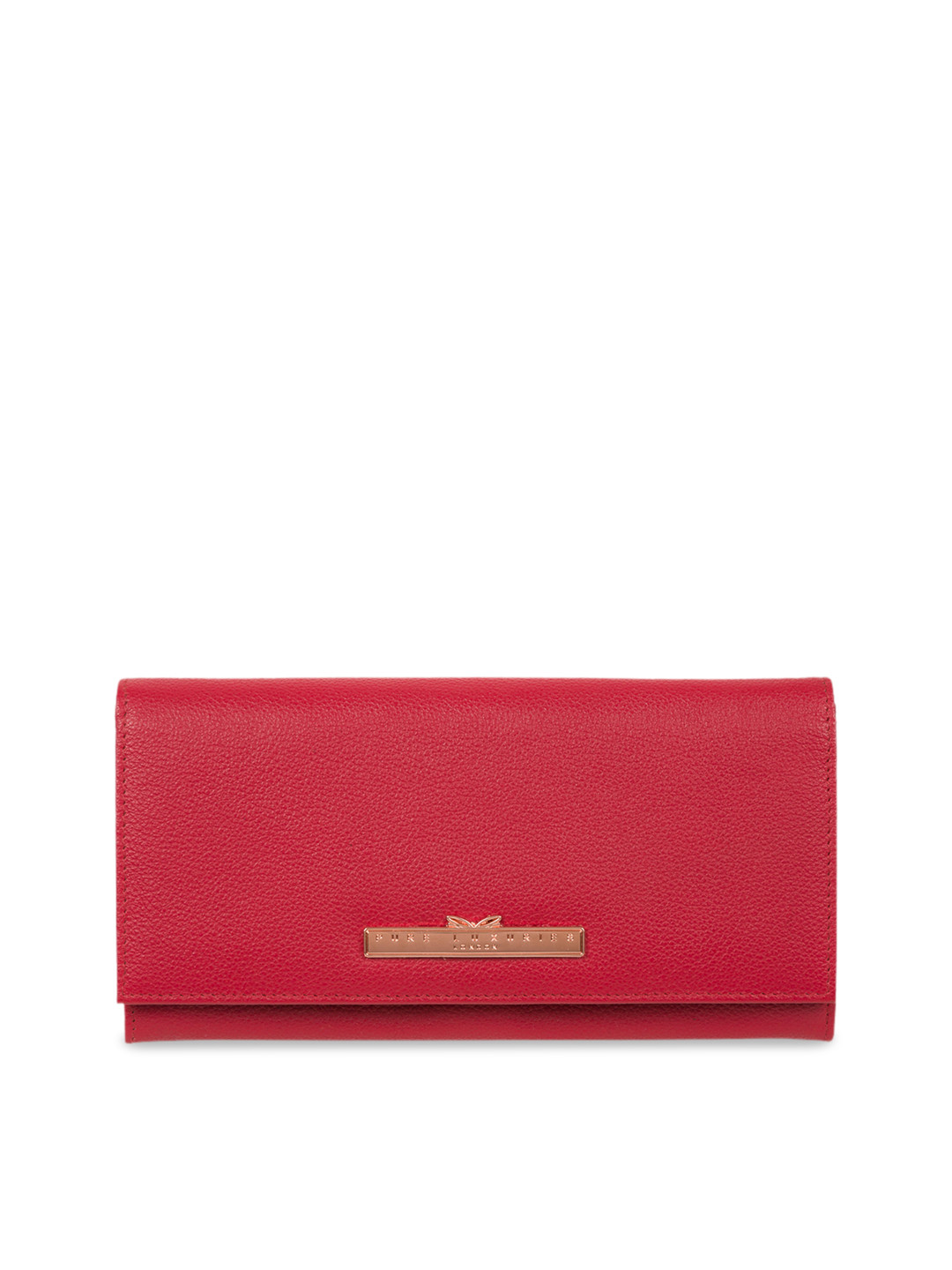 

PURE LUXURIES LONDON Women Red Solid Genuine Leather Winslett Clutch