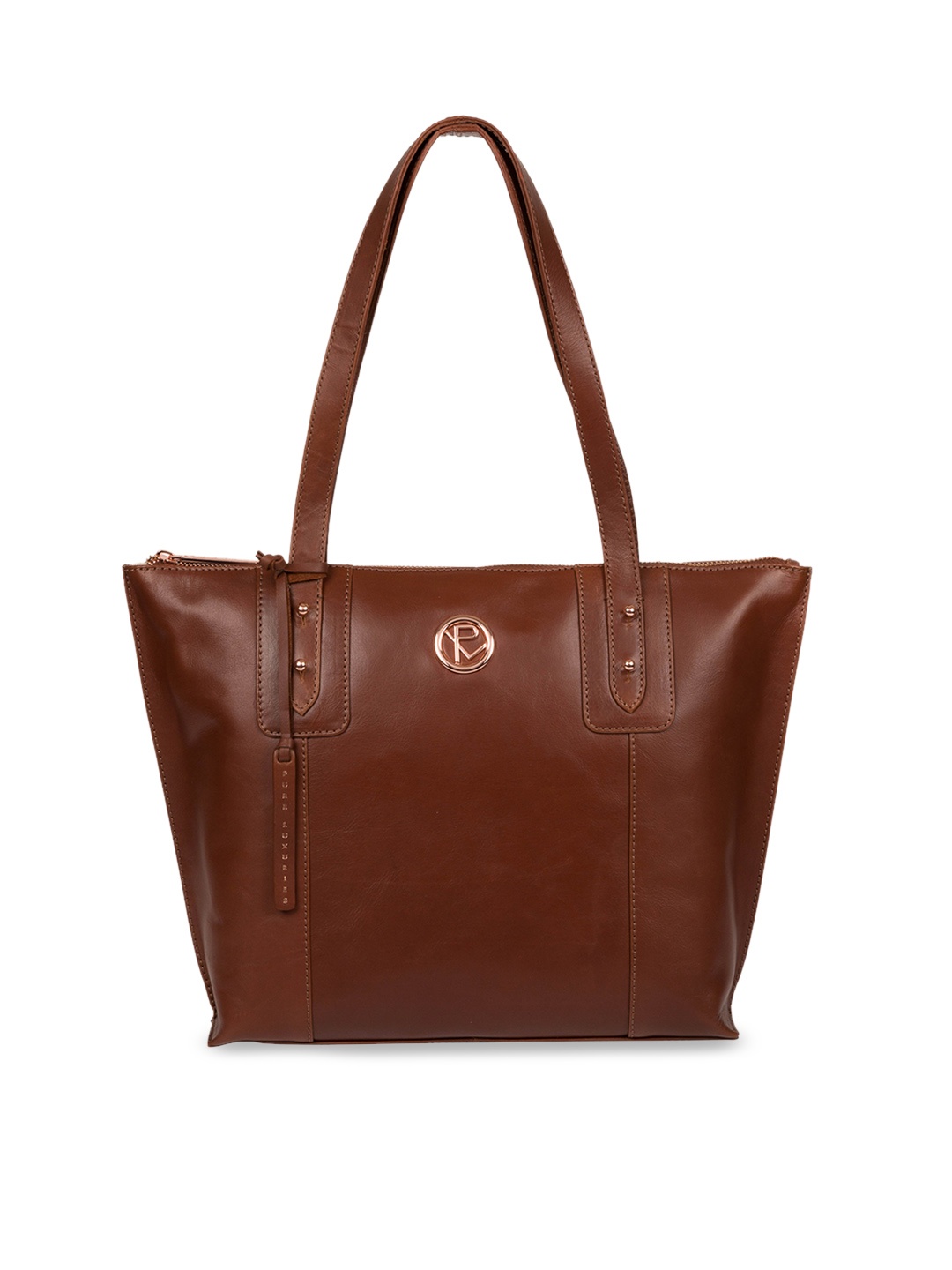 

PURE LUXURIES LONDON Brown Solid Genuine Leather Goya Shoulder Bag