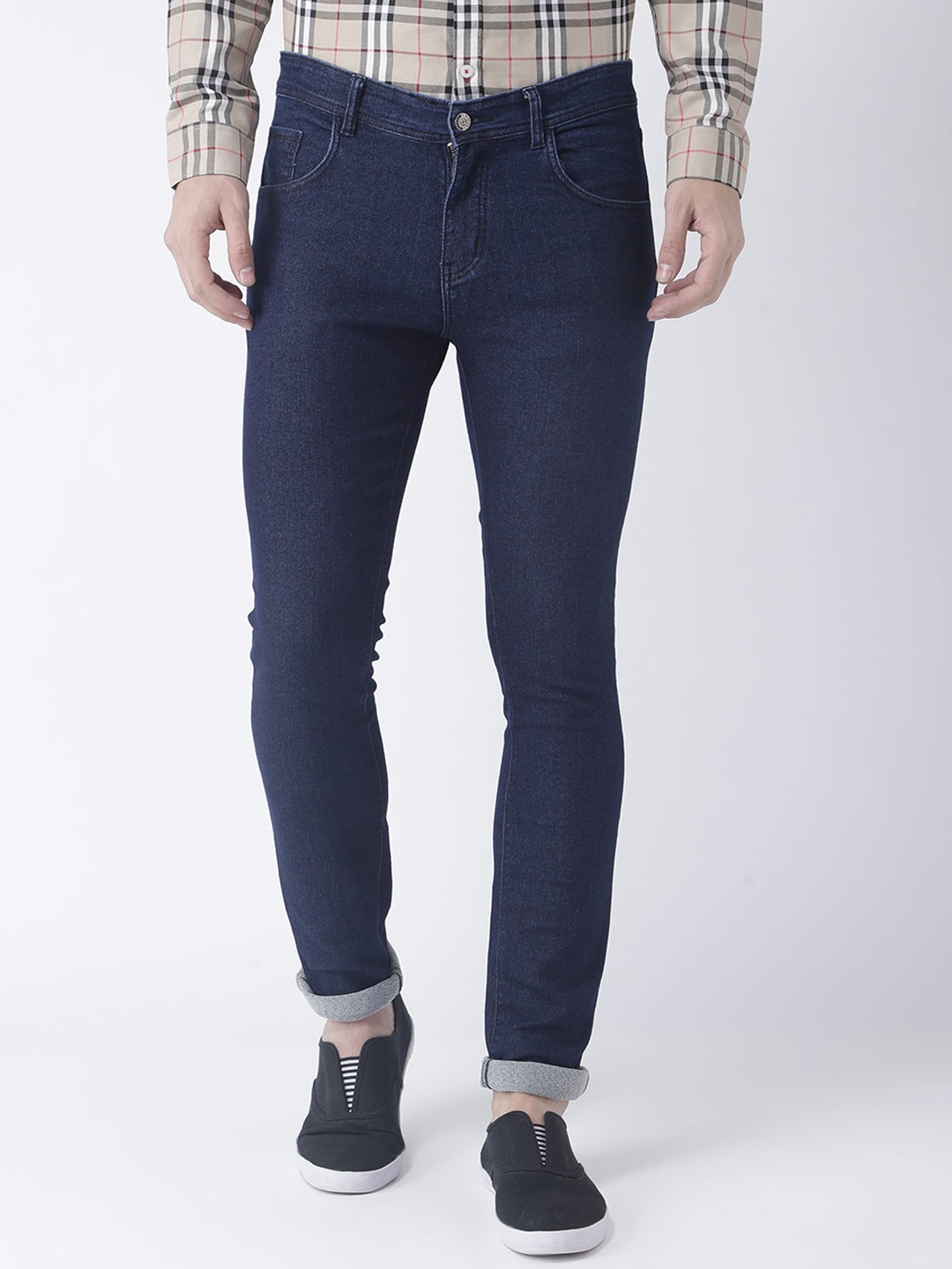 

Hangup Men Blue Regular Fit Mid-Rise Clean Look Stretchable Jeans