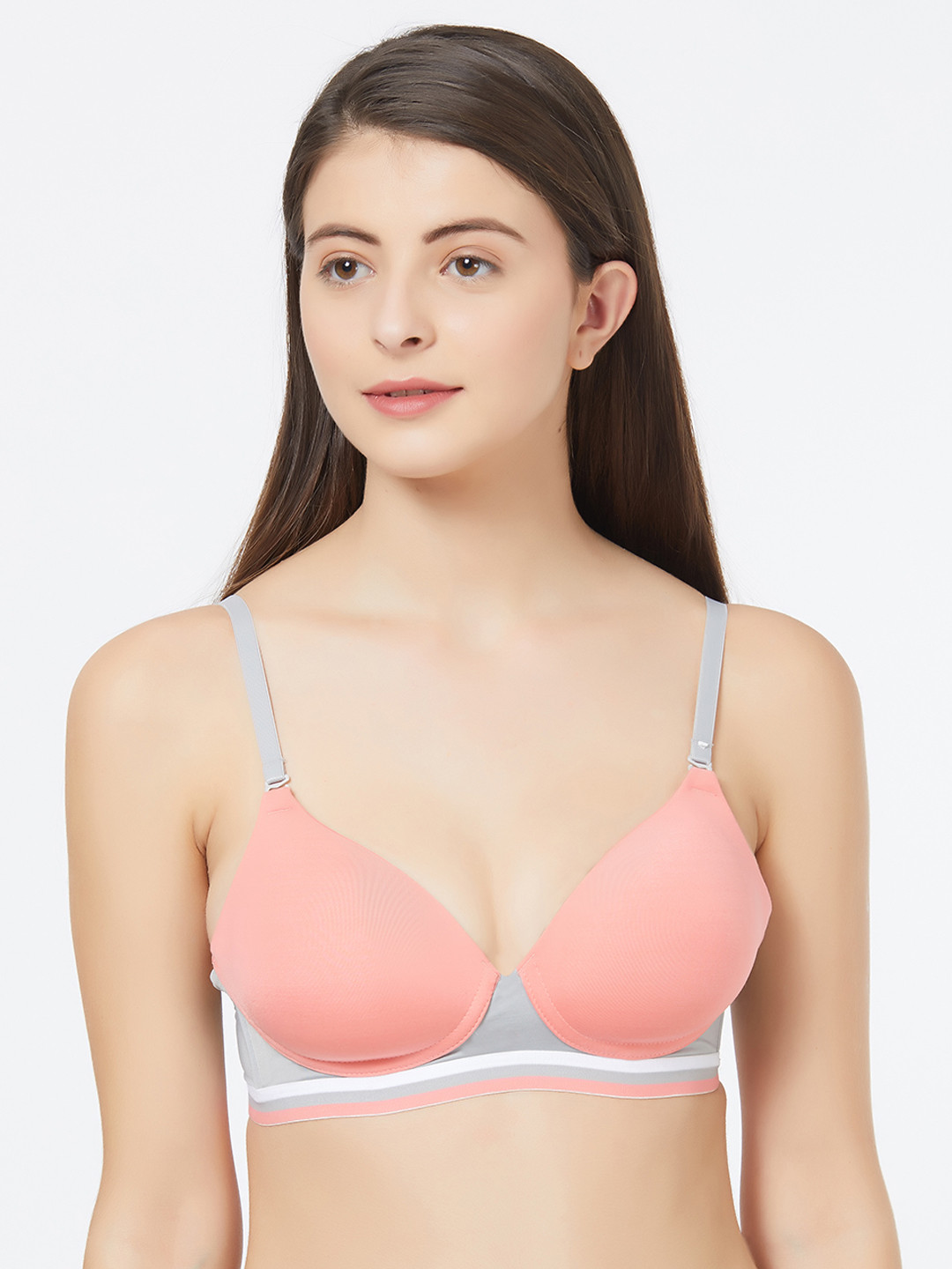 

Soie Pink Solid Non-Wired Lightly Padded T-shirt Bra