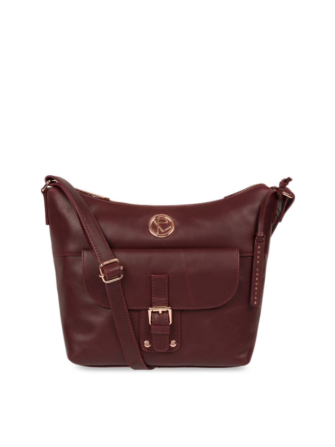 

PURE LUXURIES LONDON Burgundy Solid Sling Bag