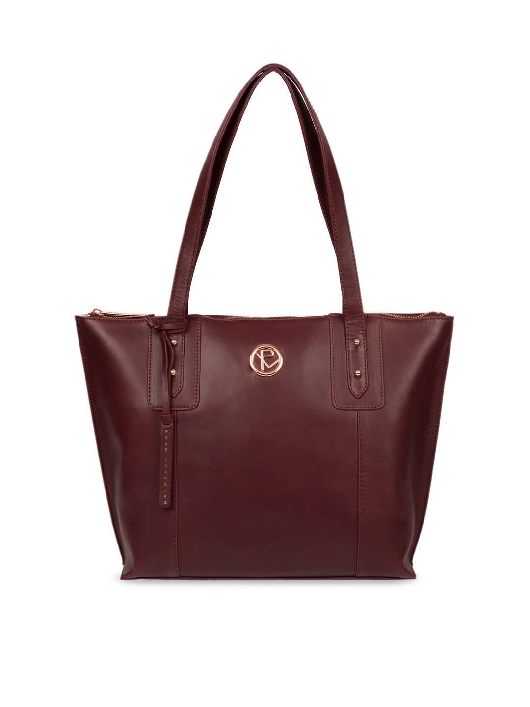 

PURE LUXURIES LONDON Women Burgundy Solid Genuine Leather Goya Shoulder Bag