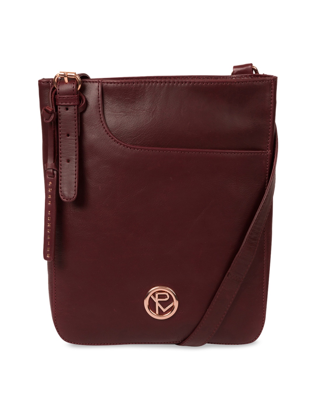 

PURE LUXURIES LONDON Women Burgundy Solid Genuine Leather Kahlo Sling Bag