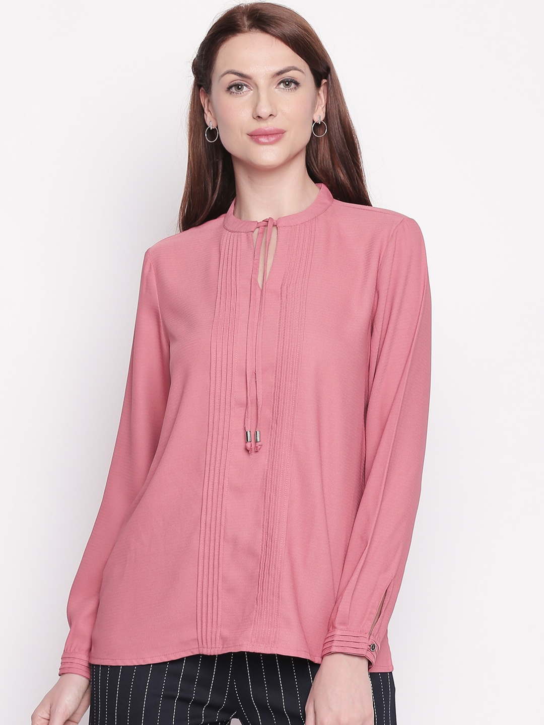 

Annabelle by Pantaloons Women Pink Solid A-Line Top