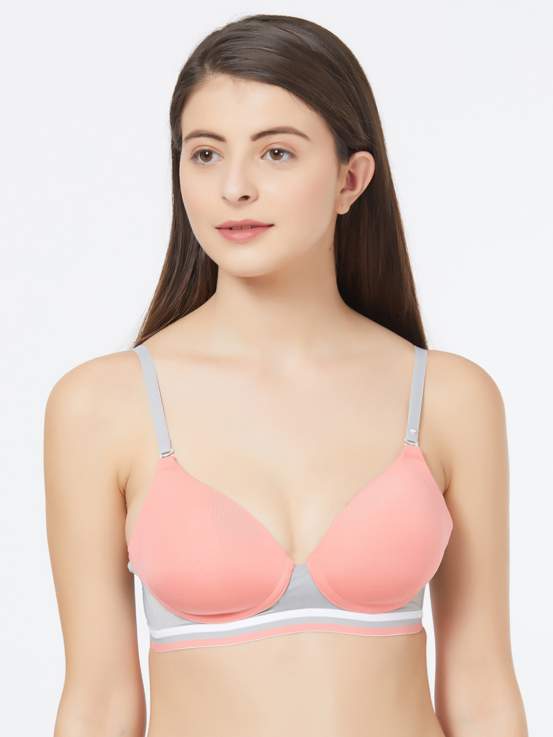 

Soie Pink Solid Non-Wired Lightly Padded T-shirt Bra