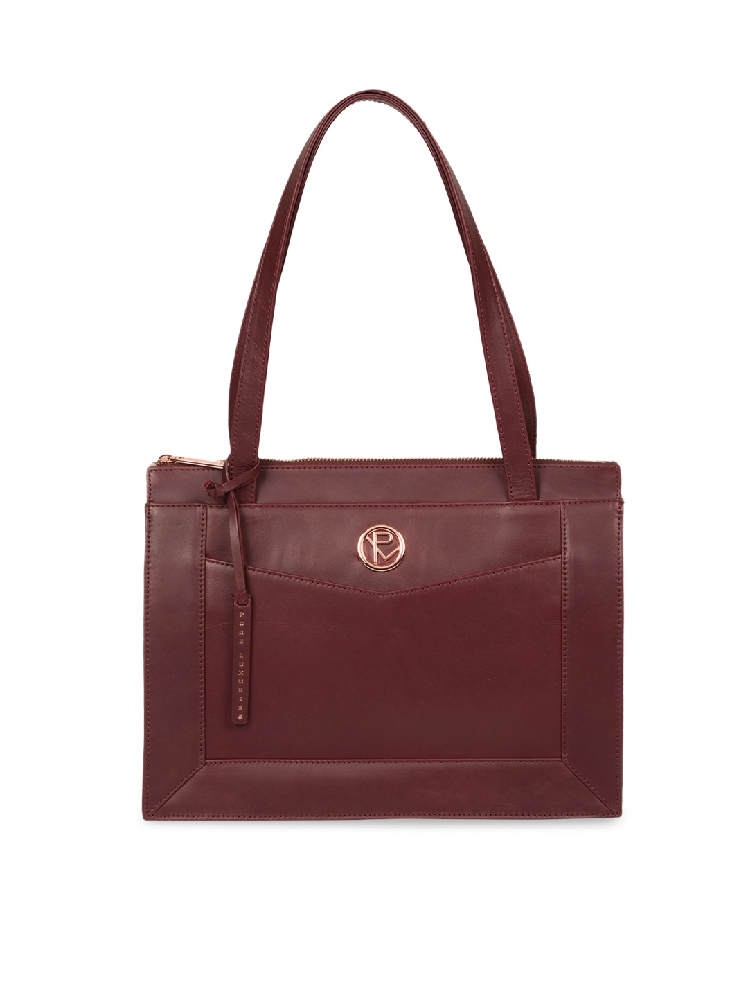 

PURE LUXURIES LONDON Women Burgundy Solid Genuine Leather Zoffany Handbag