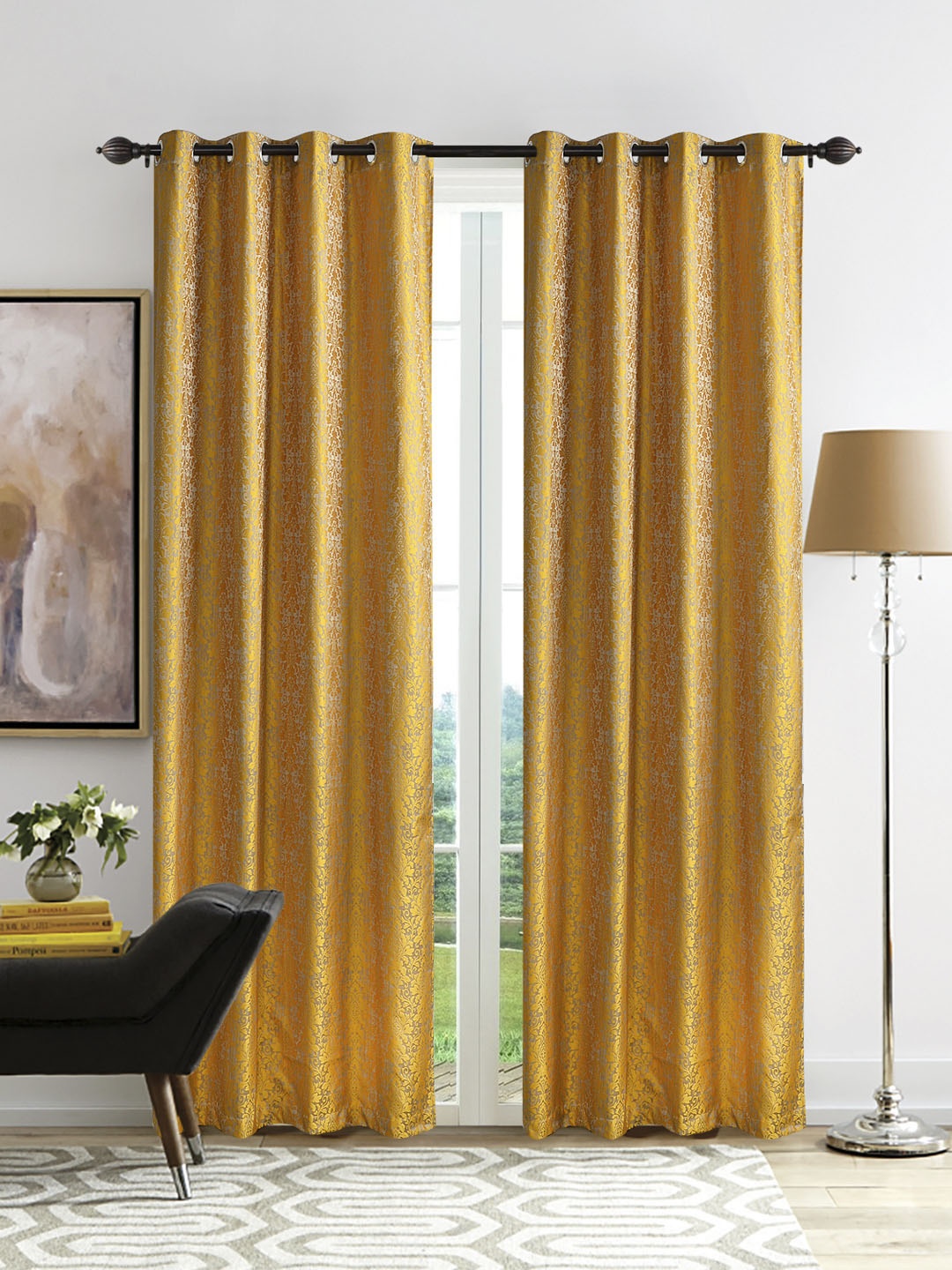 

Deco Window Yellow Set of 2 Door Curtains