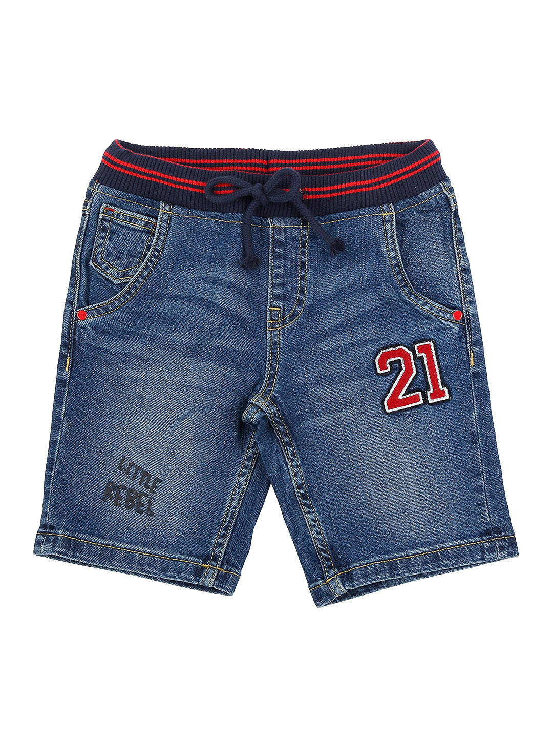 

Pantaloons Junior Boys Blue Washed Regular Fit Denim Shorts