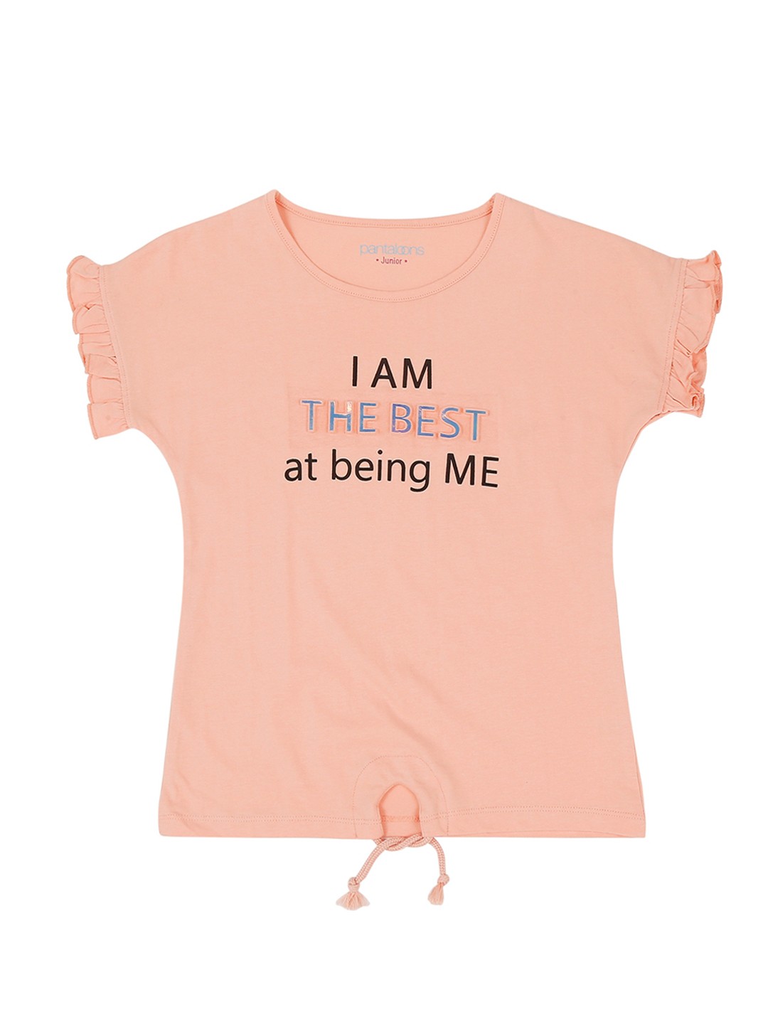 

Pantaloons Junior Girls Pink Printed Round Neck T-shirt