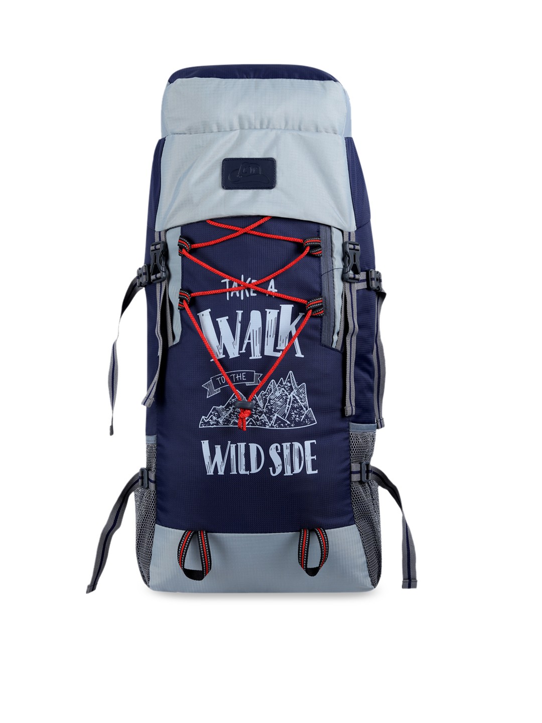 

Leather World Unisex Purple & Grey Typography Backpack