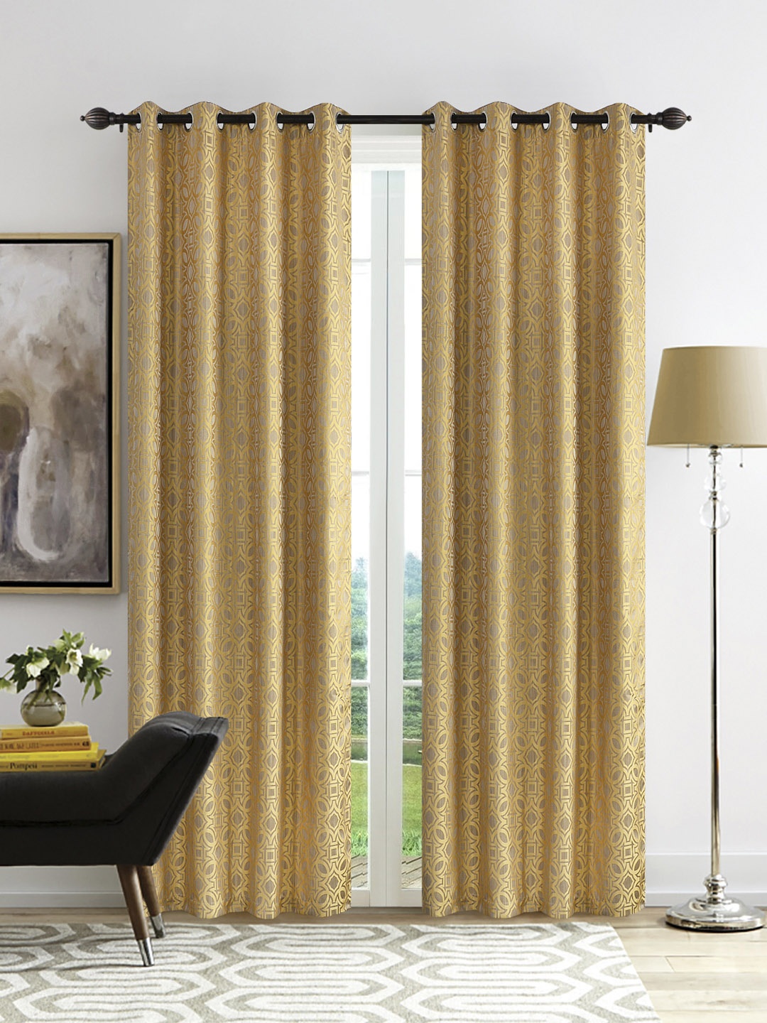 Deco Window Beige Set of 2 Door Curtains