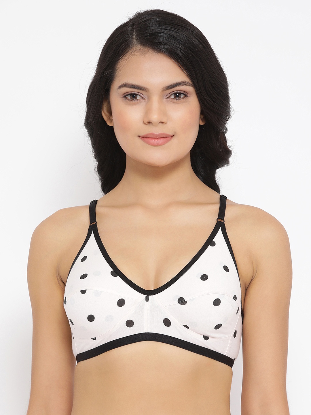 

Clovia Pink & Black Printed Non-Wired Non Padded Everyday Bra BR0227A223