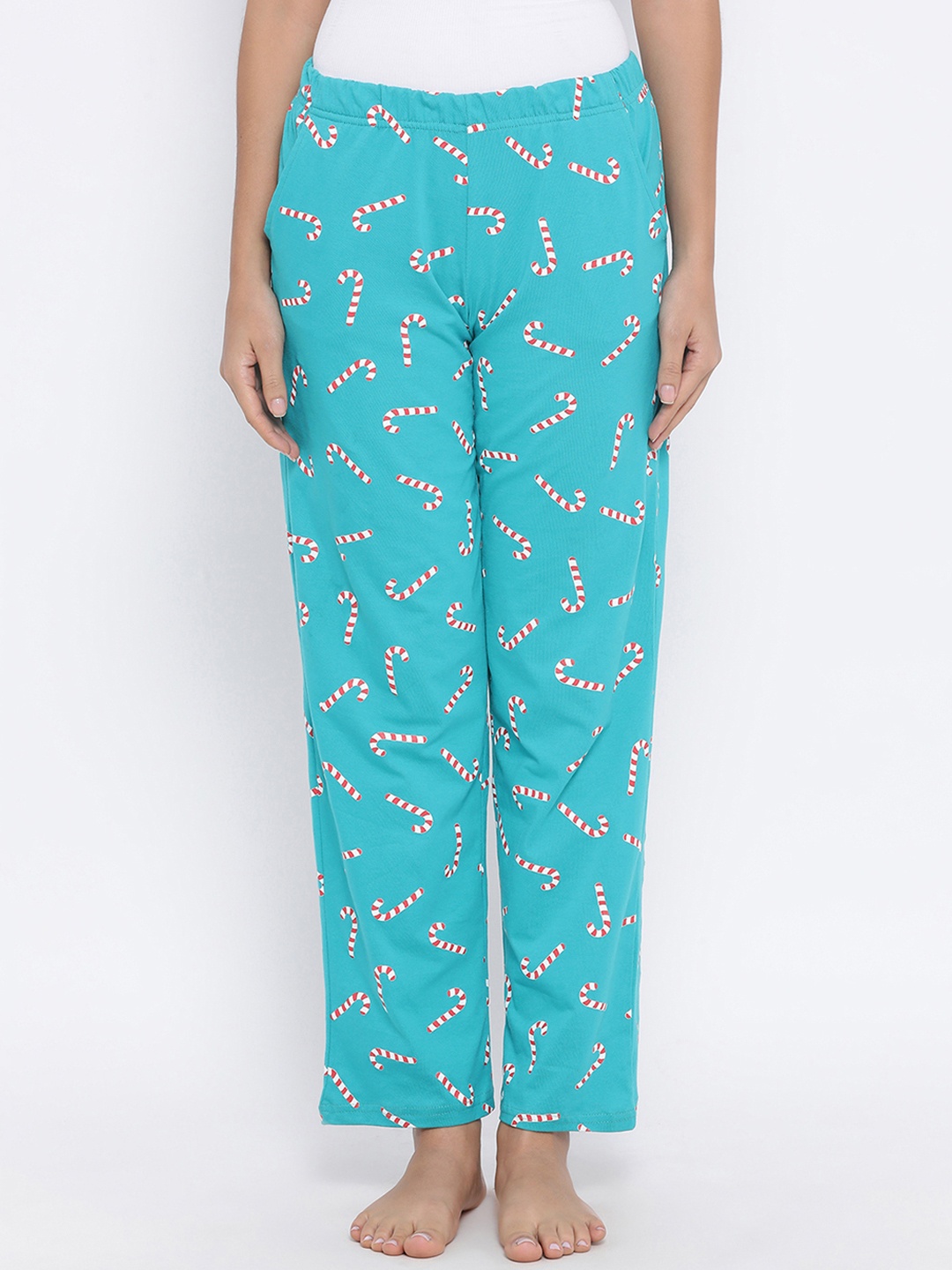 

Clovia Women Blue & Red Printed Lounge Pants LB0176A173XL, Green