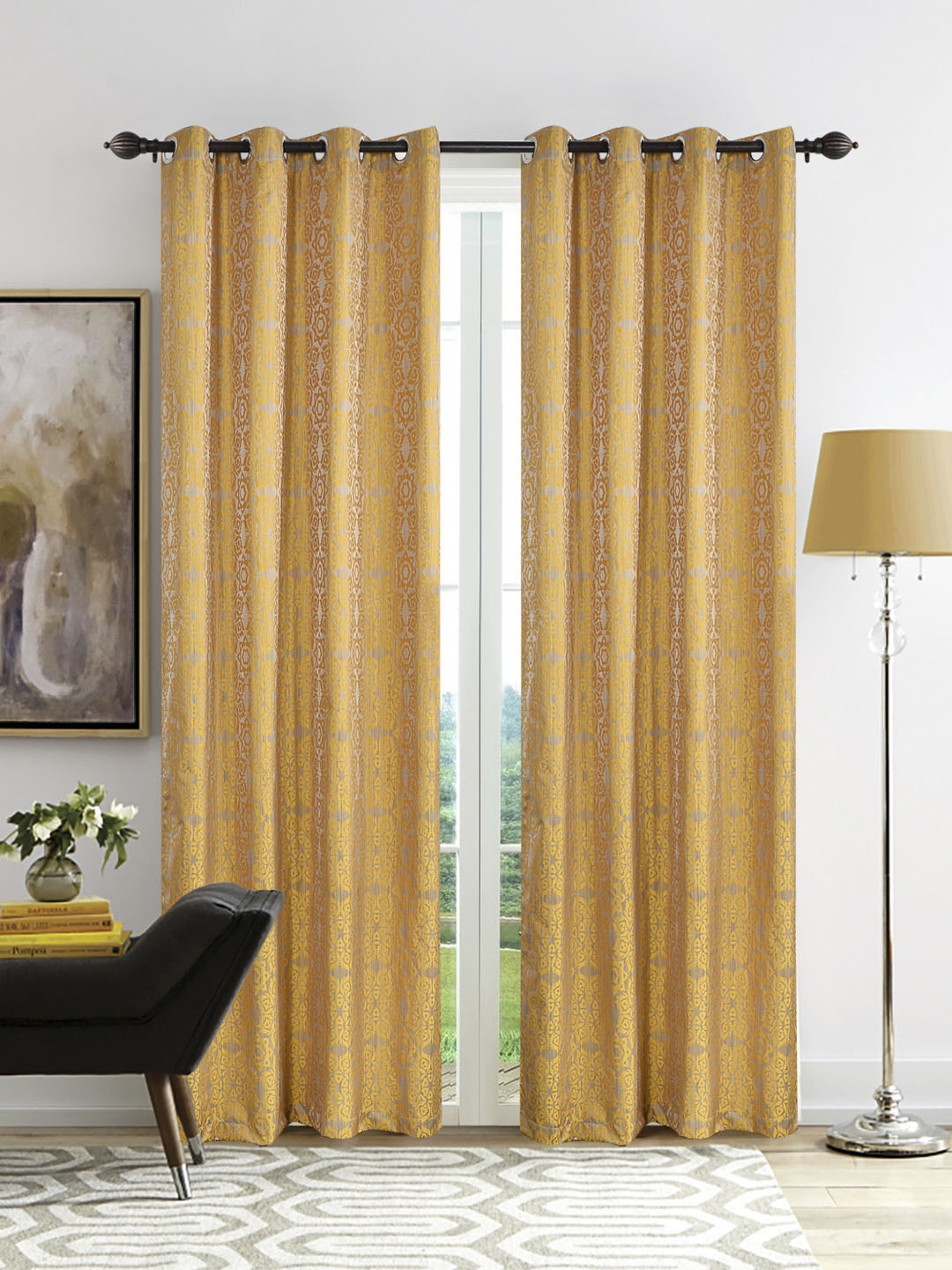 

Deco Window Yellow Set of 2 Door Curtains