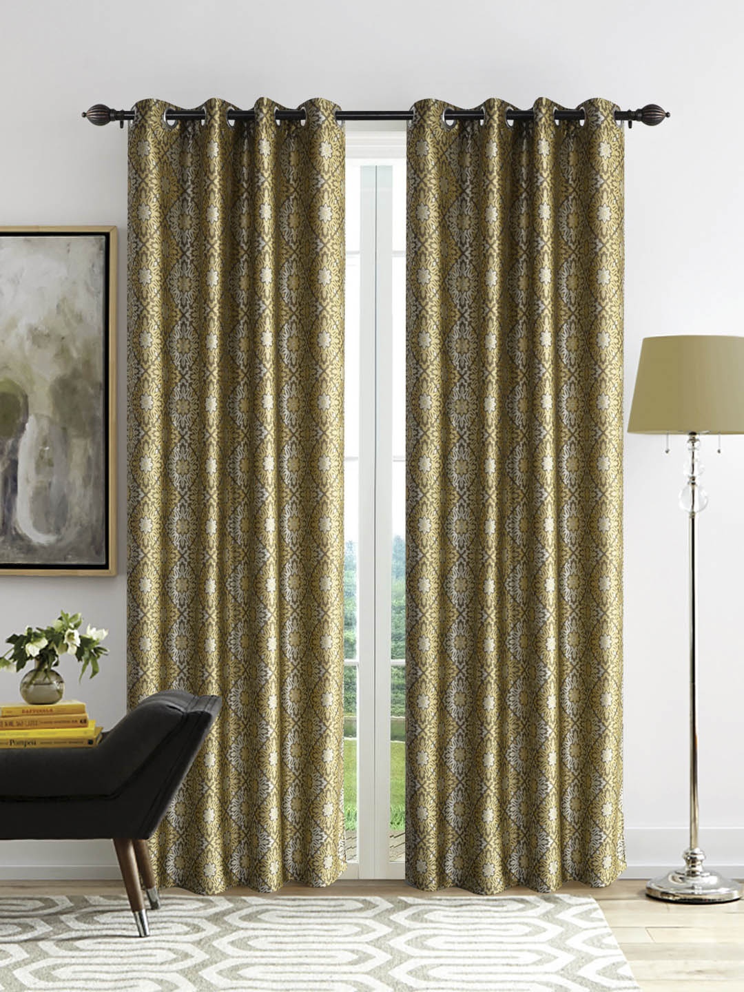 

Deco Window Olive Brown Set of 2 Curtain