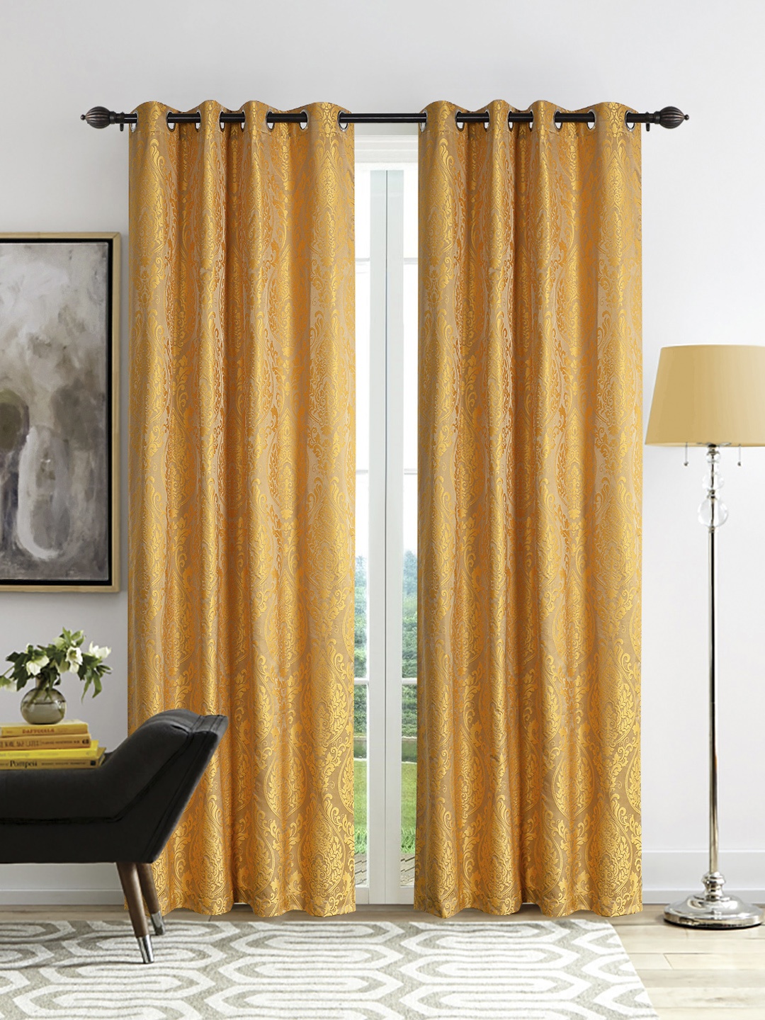 

Deco Window Gold-Toned Set of 2 Curtains