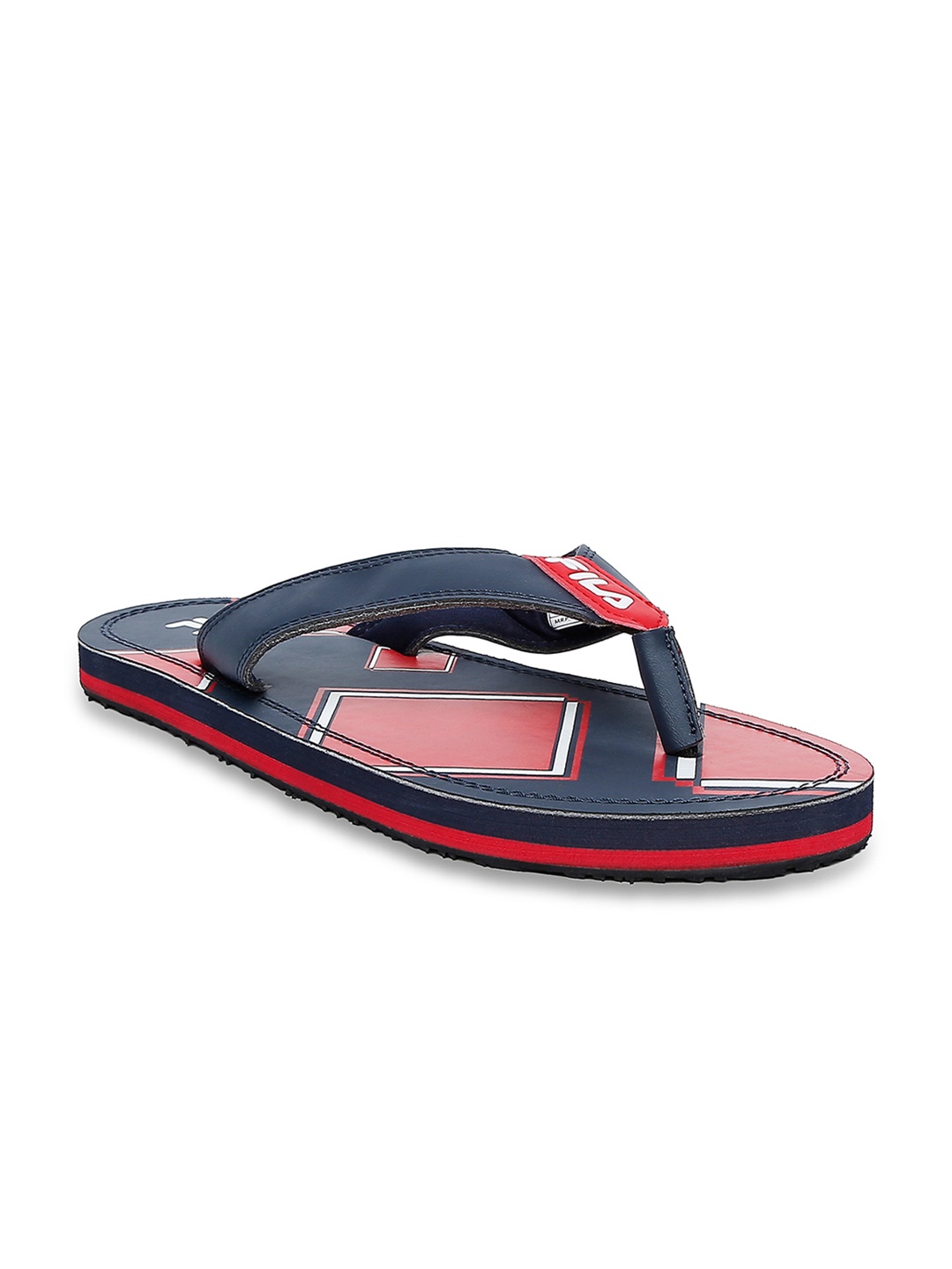 

FILA Men Navy Blue & Red LIPEK Printed Thong Flip-Flops