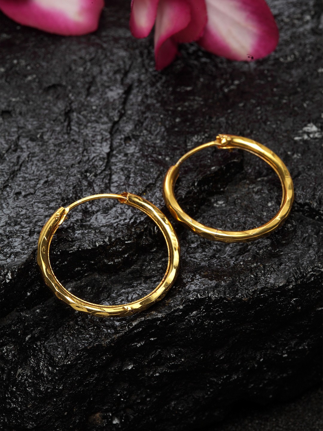 

DUGRISTYLE Gold-Plated Circular Hoop Earrings
