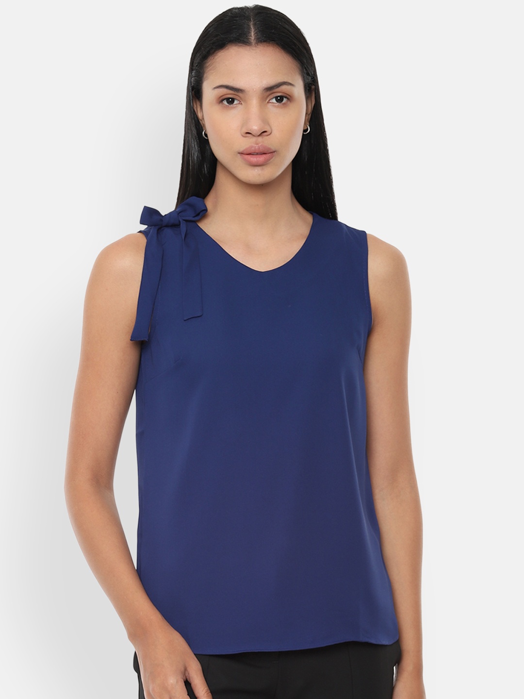 

Van Heusen Woman Navy Blue Solid Top