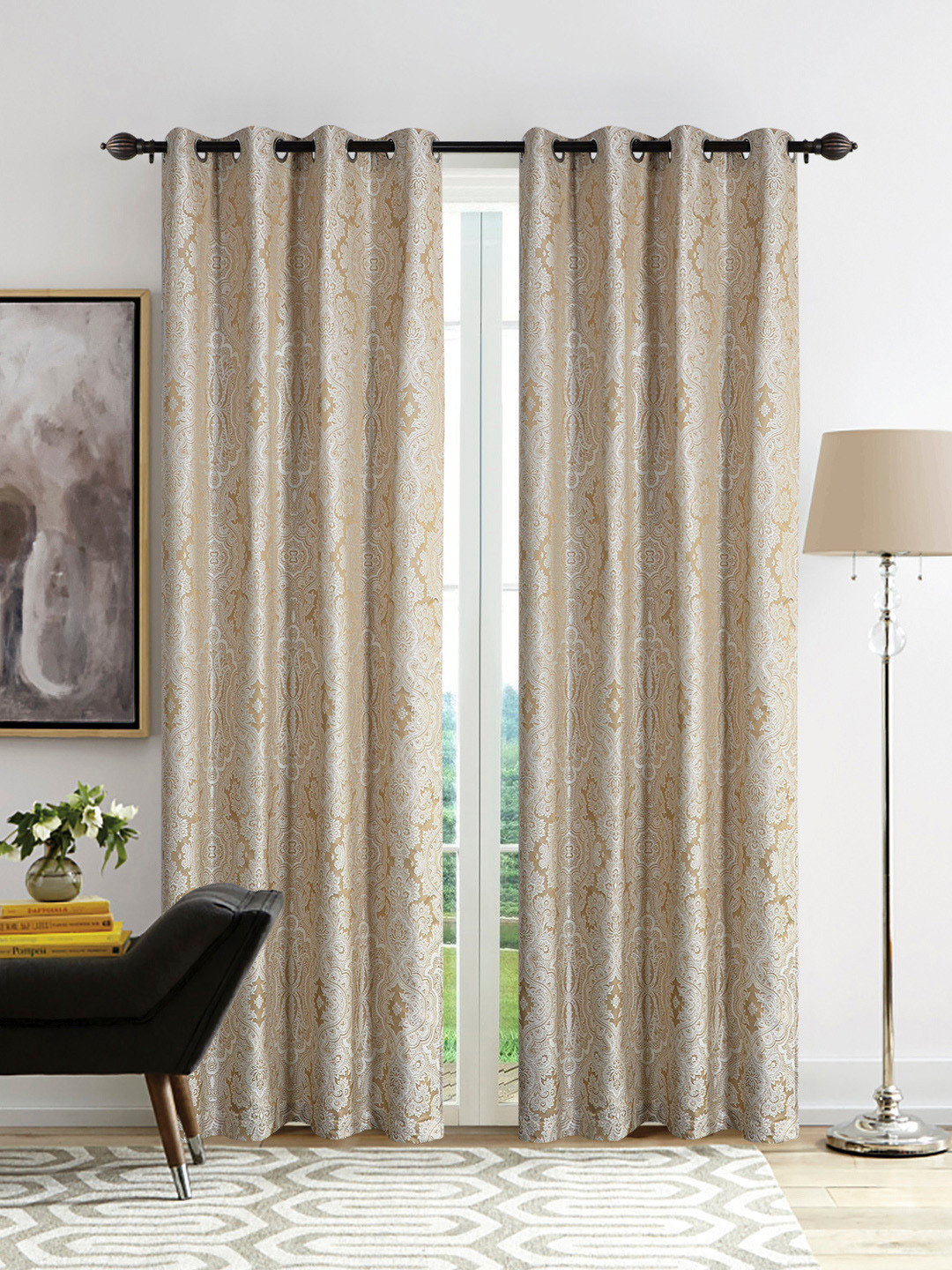 

Deco Window Beige Set of 2 Door Curtains
