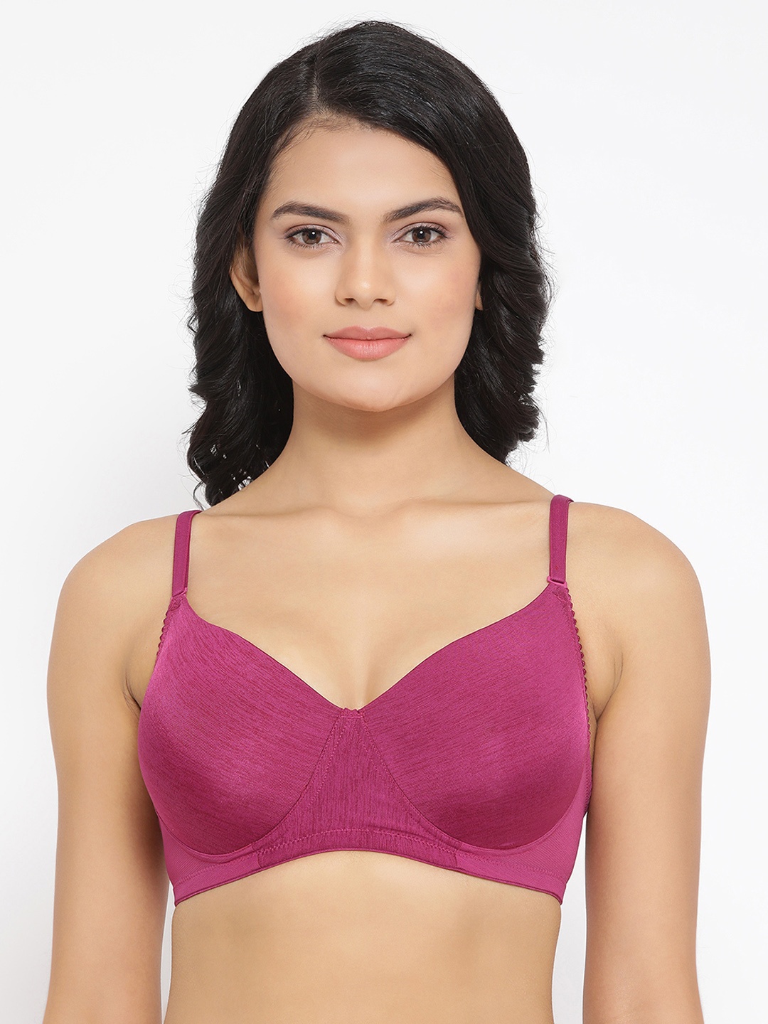 

Clovia Purple Solid Non-Wired Lightly Padded T-shirt Bra BR1897P1532B