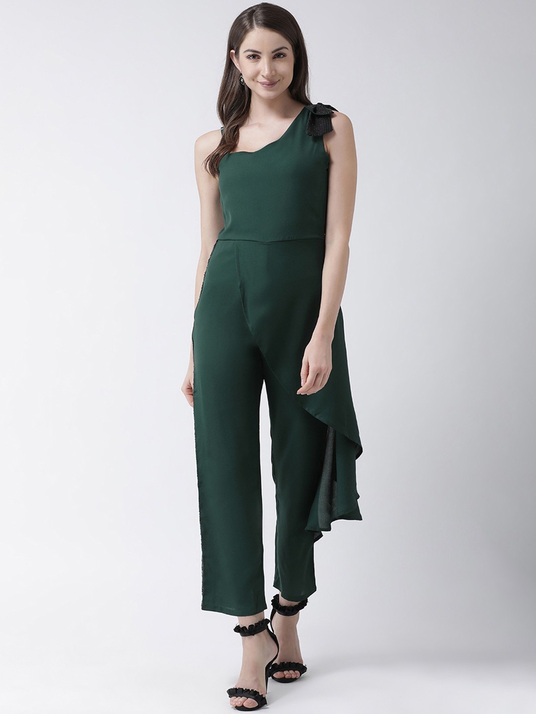 

KASSUALLY Women Green Solid Basic Jumpsuit