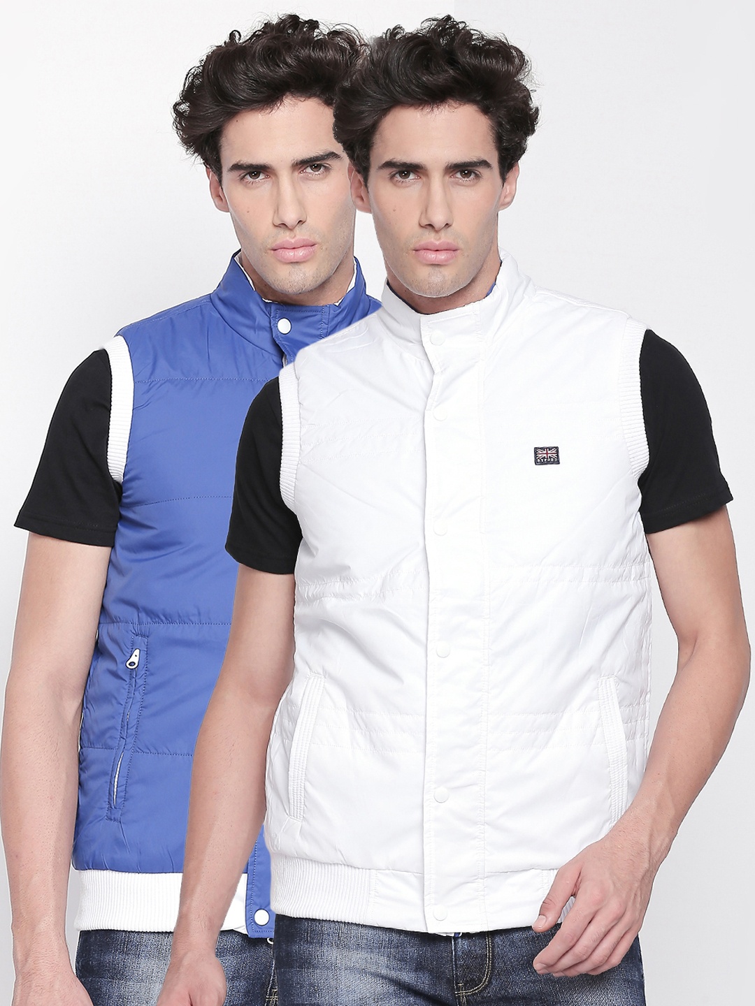 

BYFORD by Pantaloons Men Blue Solid Reversible Bomber Jacket