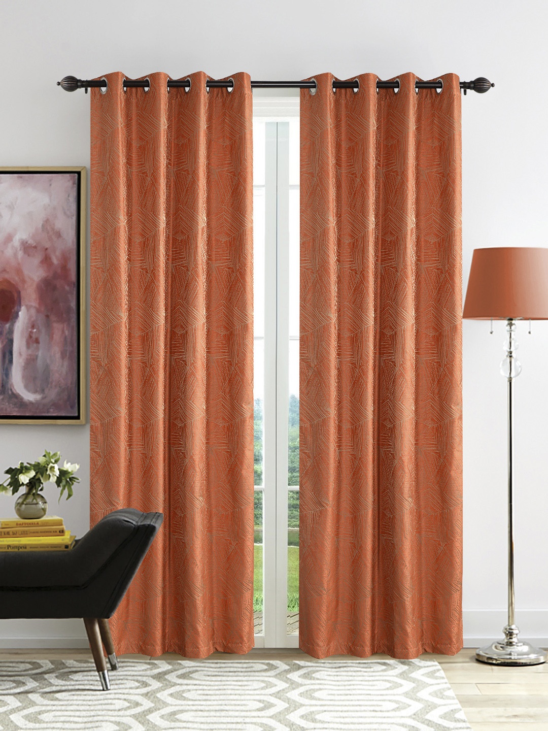 

Deco Window Orange Set of 2 Curtain