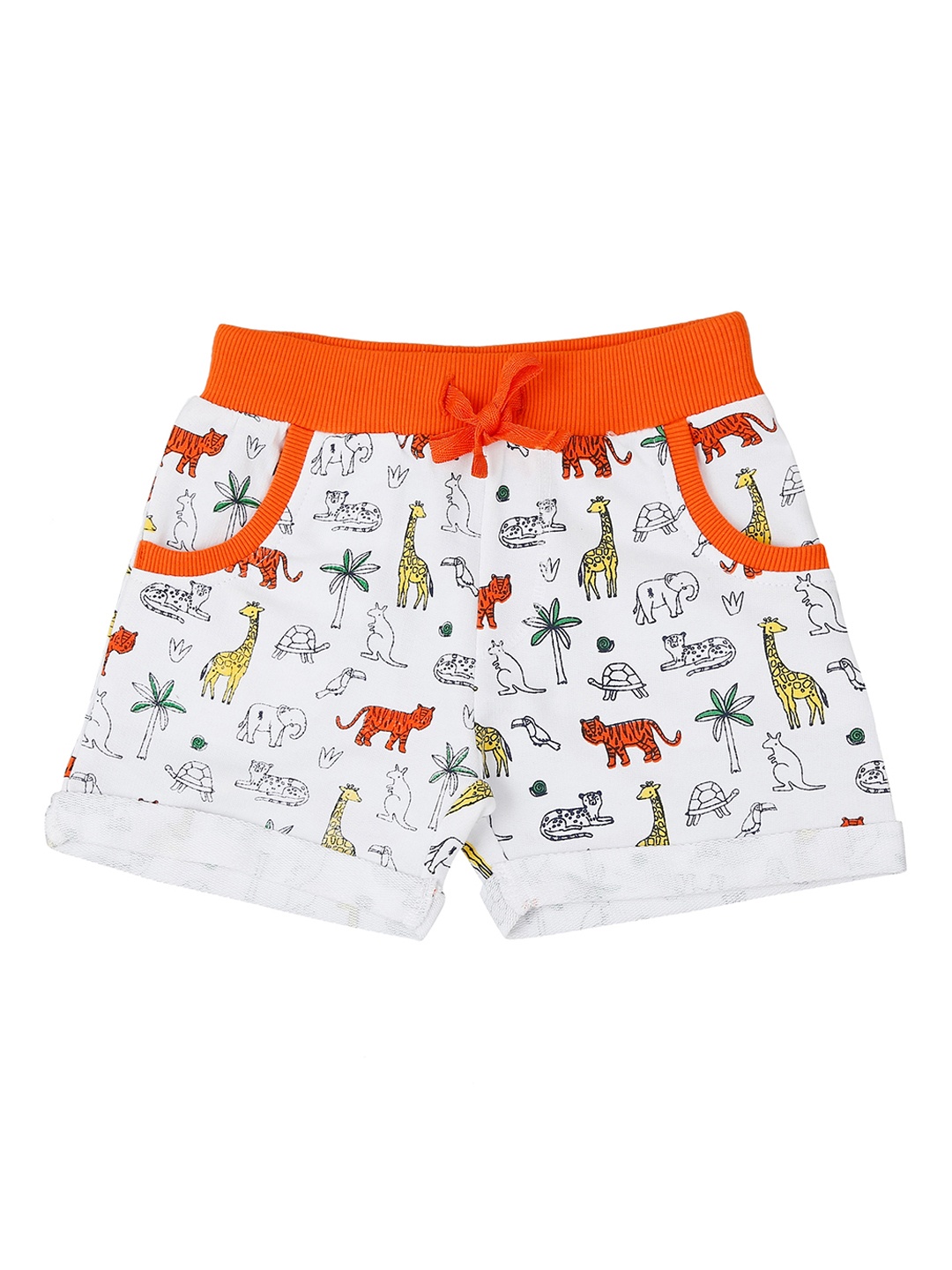 

Pantaloons Baby Boys White Conversational Printed Shorts