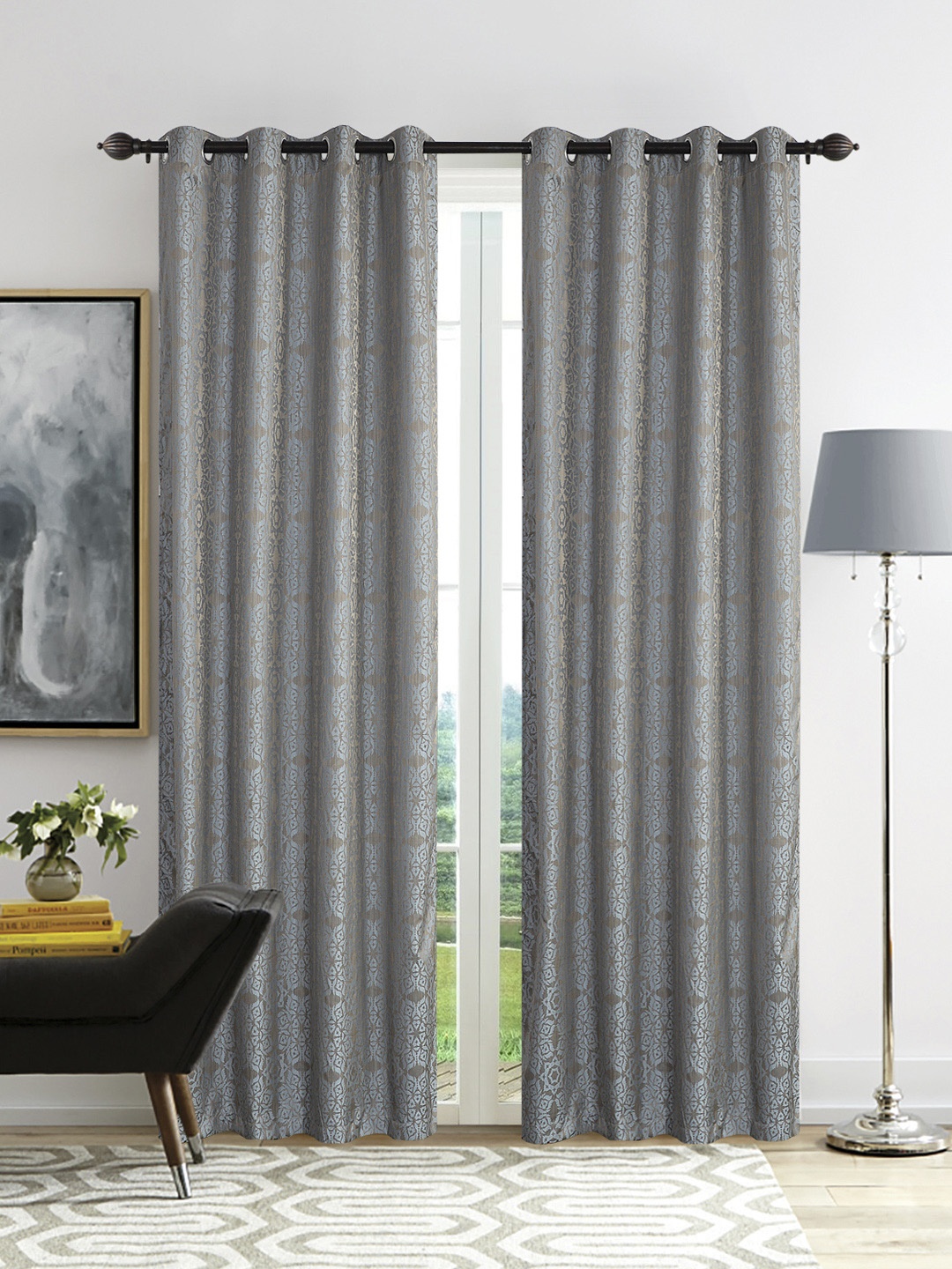 

Deco Window Blue Set of 2 Door Curtains