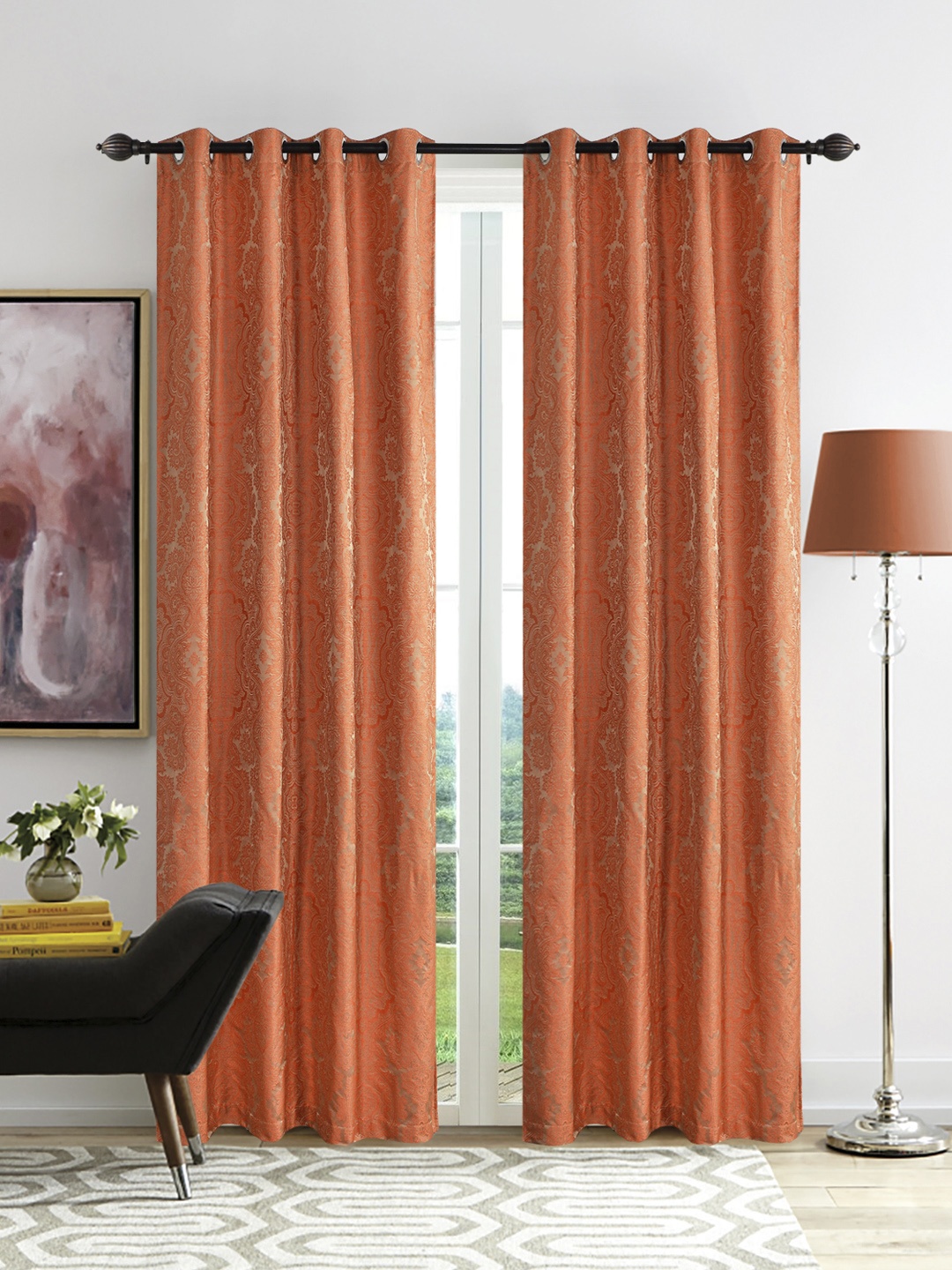 

Deco Window Orange Set of 2 Door Curtains
