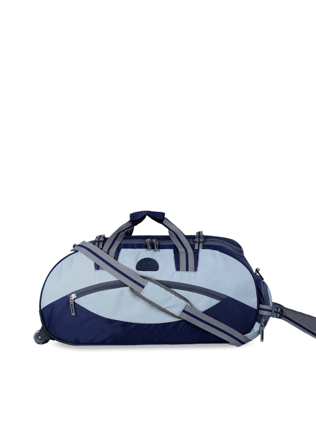 

Leather World Unisex Blue & Grey Colourblocked Foldable Duffle Bag 36L