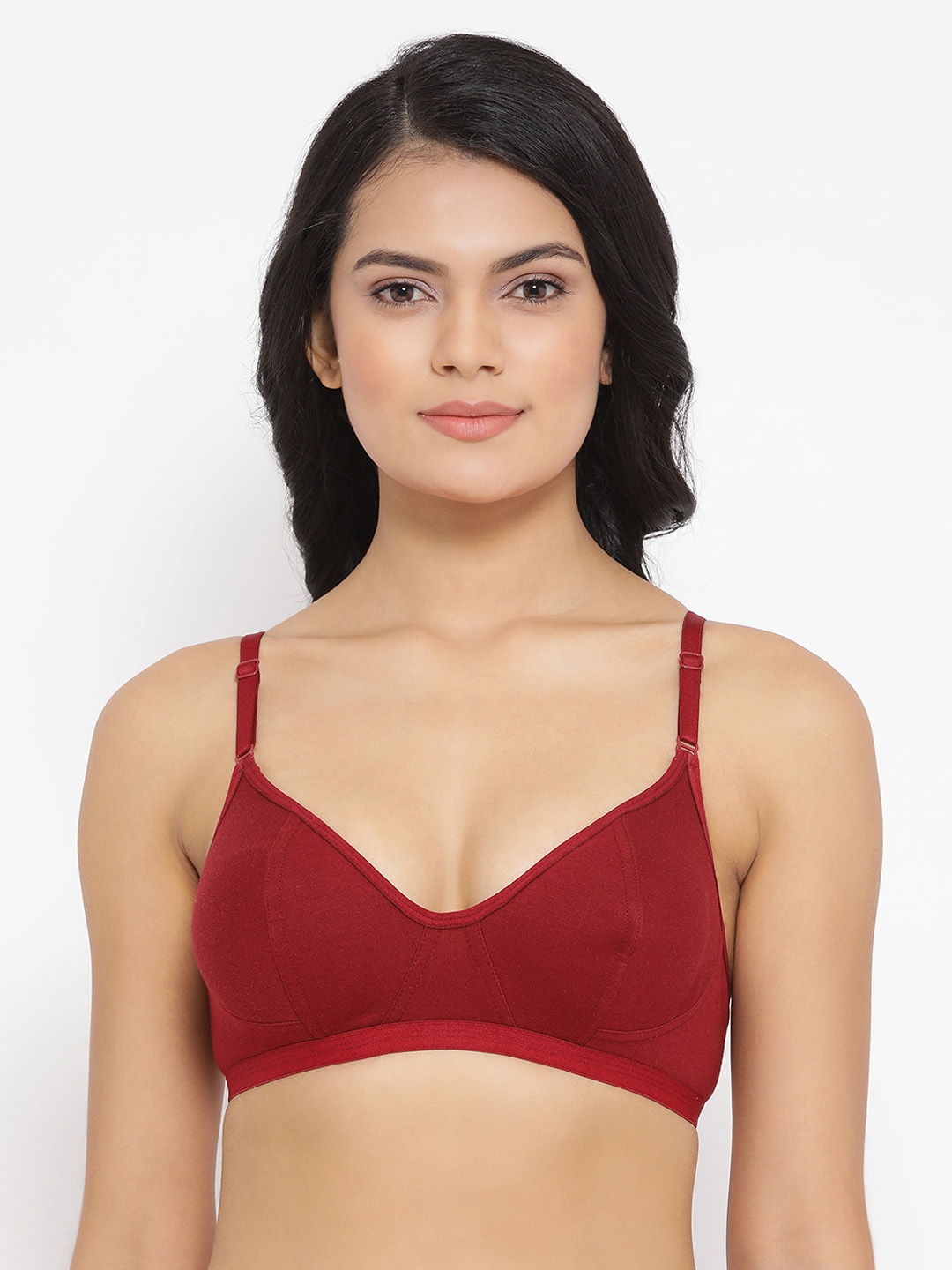 

Clovia Red Solid Cotton Non-Padded Full Cup Bra BR2011P0932B