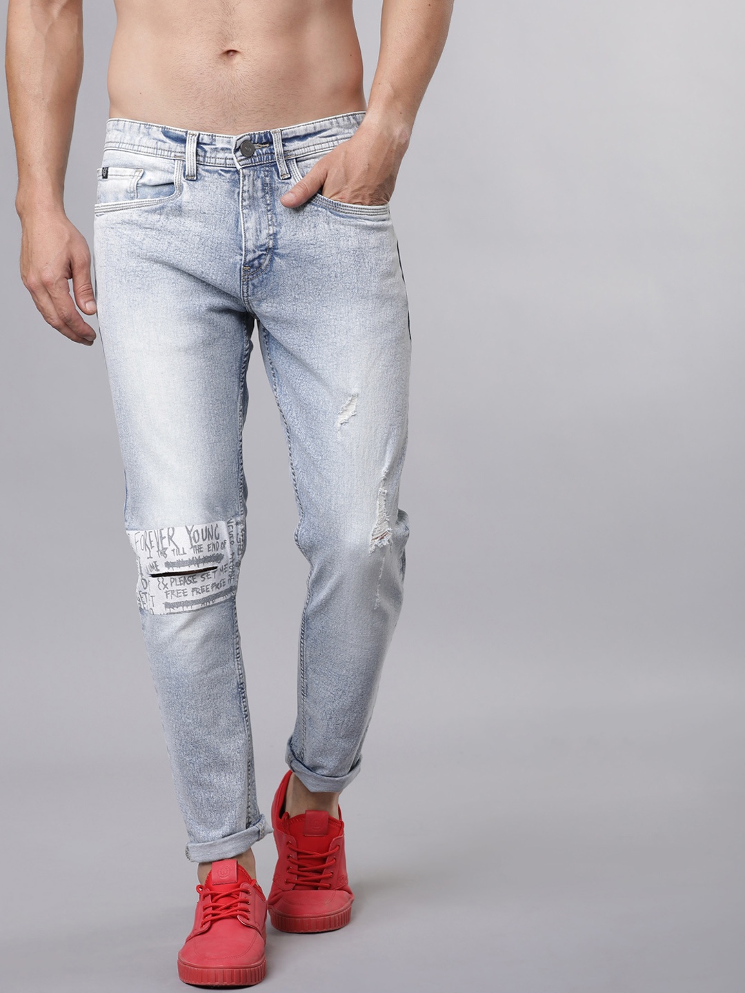 

LOCOMOTIVE Men Blue Tapered Fit Jeans