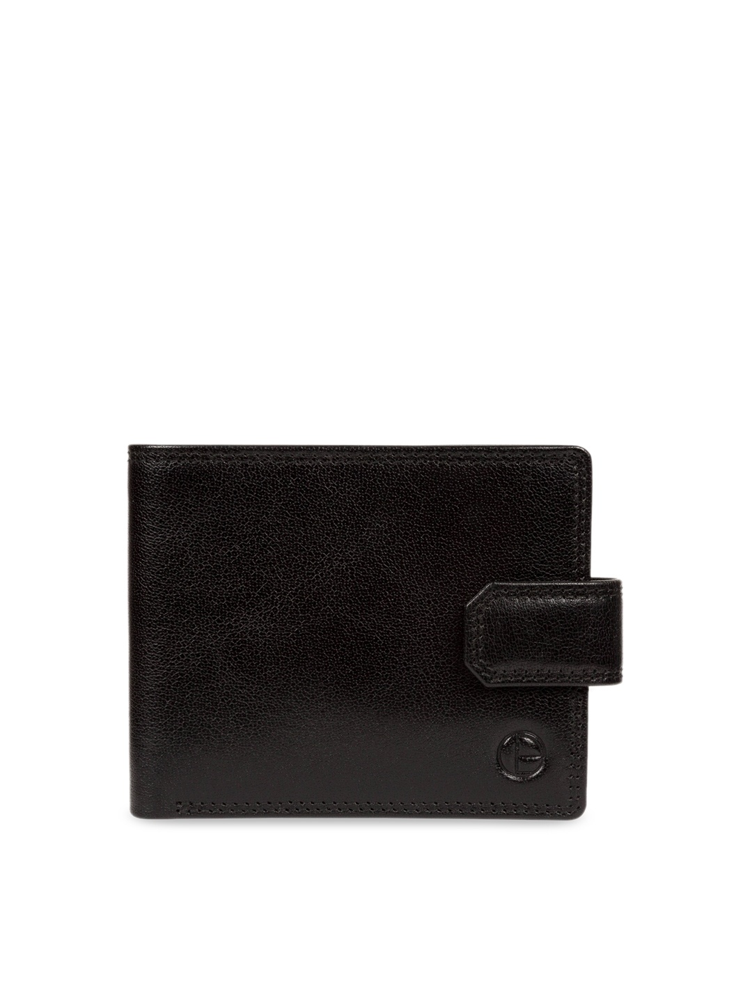 

PURE LUXURIES LONDON Men Black Solid Genuine Leather Farrell Wallet