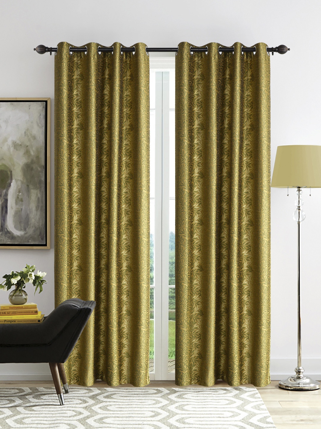 

Deco Window Gold-Toned Set of 2 Curtains