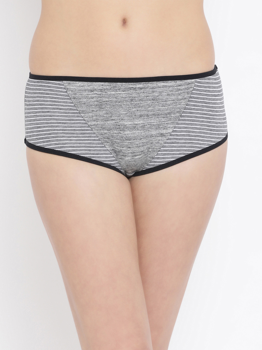 

Clovia Women Black & White Striped Mid-Rise Hipster Briefs PN3426P13