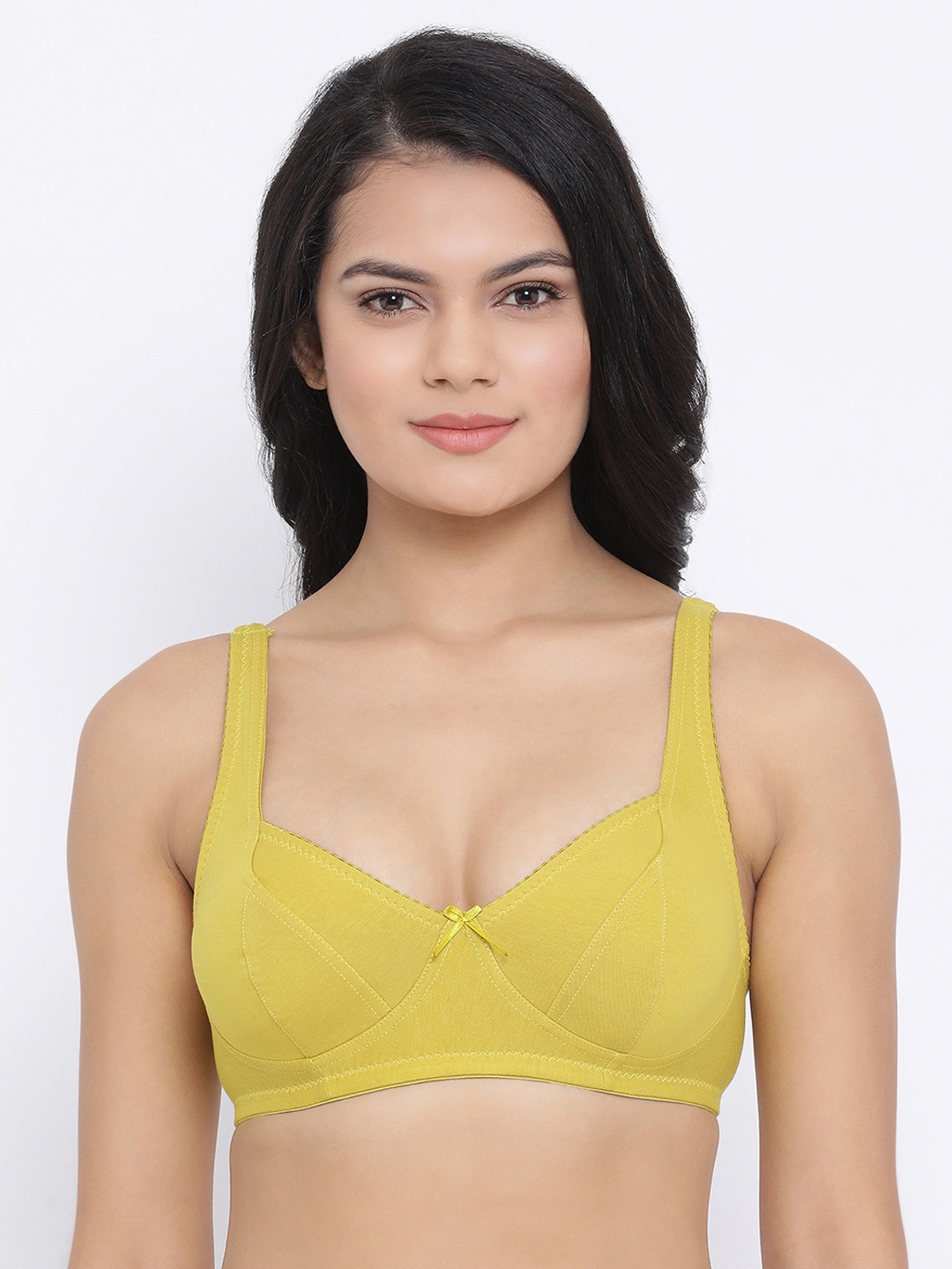 

Clovia Mustard Solid Cotton Non-Padded Full Cup Bra BR2038P0232B