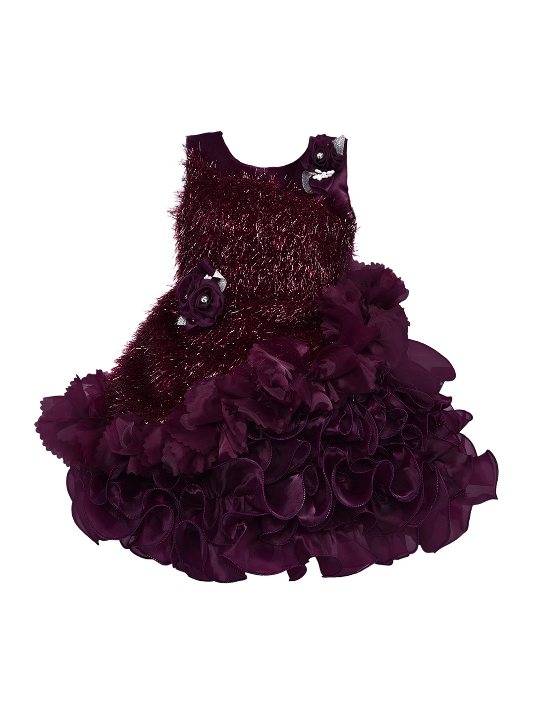 

Wish Karo Girls Purple Embellished Fit and Flare Dress