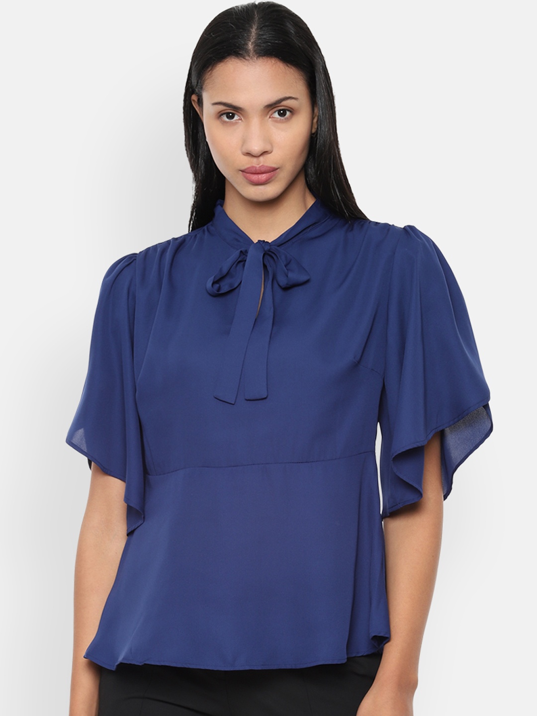 

Van Heusen Woman Navy Blue Solid Top