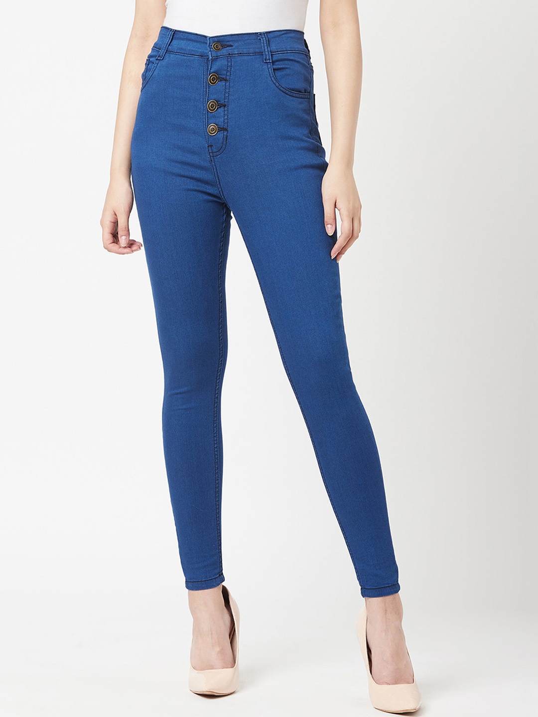 

Miss Chase Women Blue Skinny Fit High-Rise Clean Look Jeans