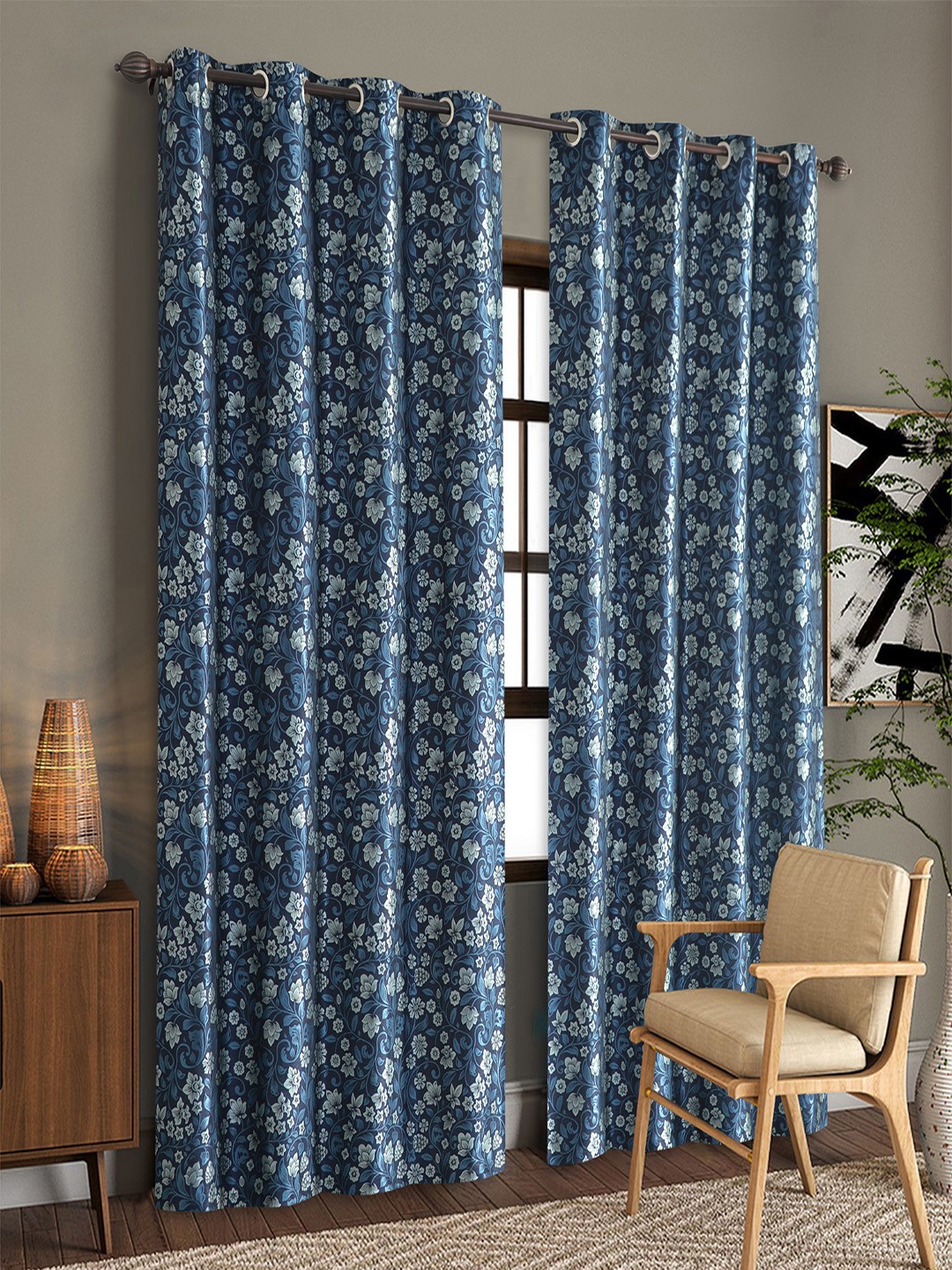 

Deco Window Navy Blue Set of 2 Curtains