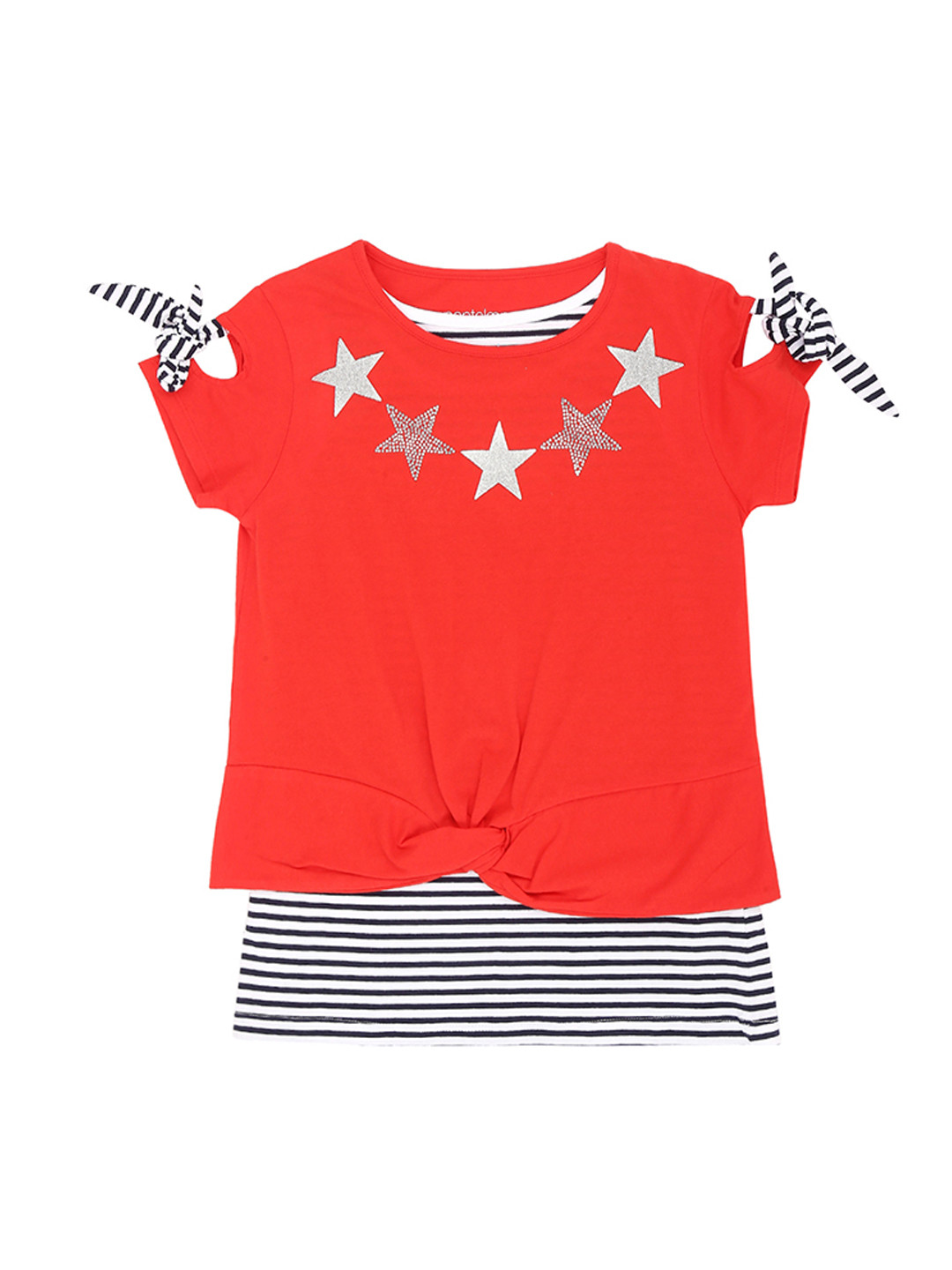 

Pantaloons Junior Girls Red Printed Round Neck T-shirt