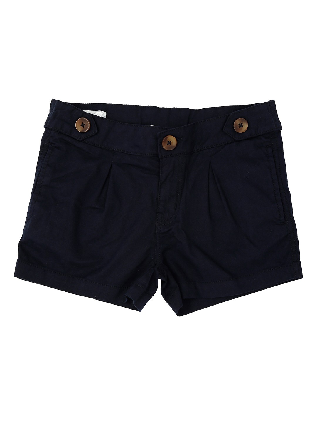 

Pantaloons Junior Girls Navy Blue Solid Regular Fit Denim Shorts
