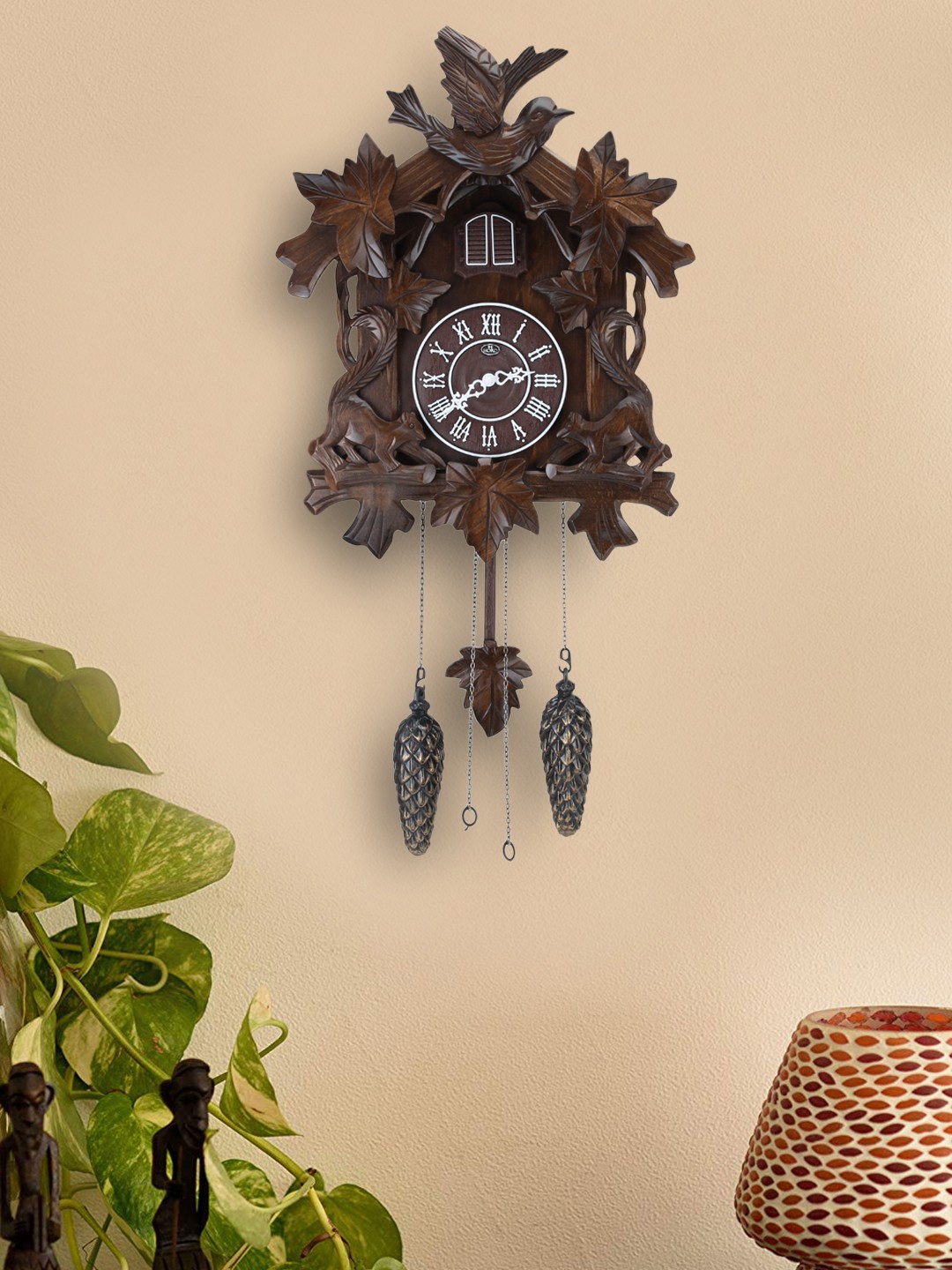 

Horo Brown Quirky Textured 71 cm Analogue Cuckoo Wall Clock