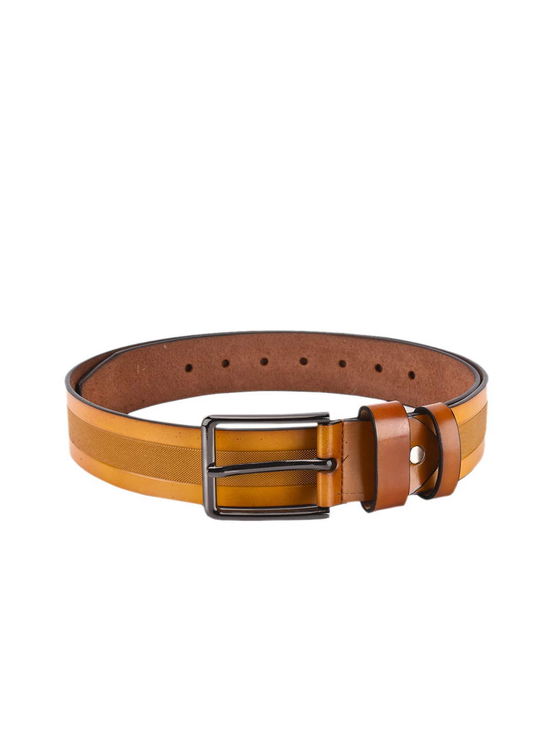 

BuckleUp Men Tan Brown Textured Belt
